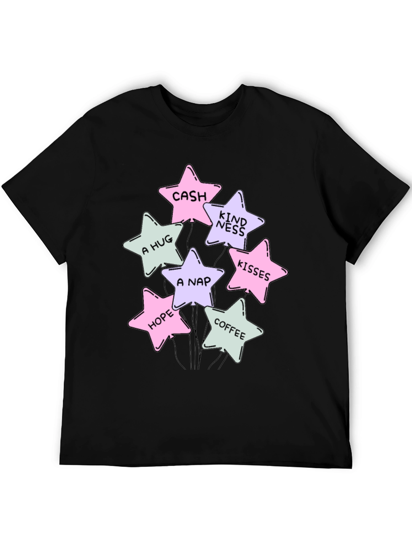 Stars Cash Hugs Nap Hope Coffee Kisses T-Shirt