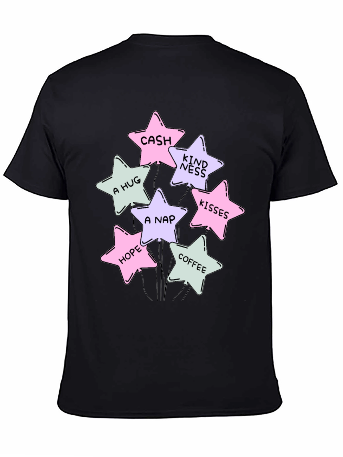 Stars Cash Hugs Nap Hope Coffee Kisses T-Shirt