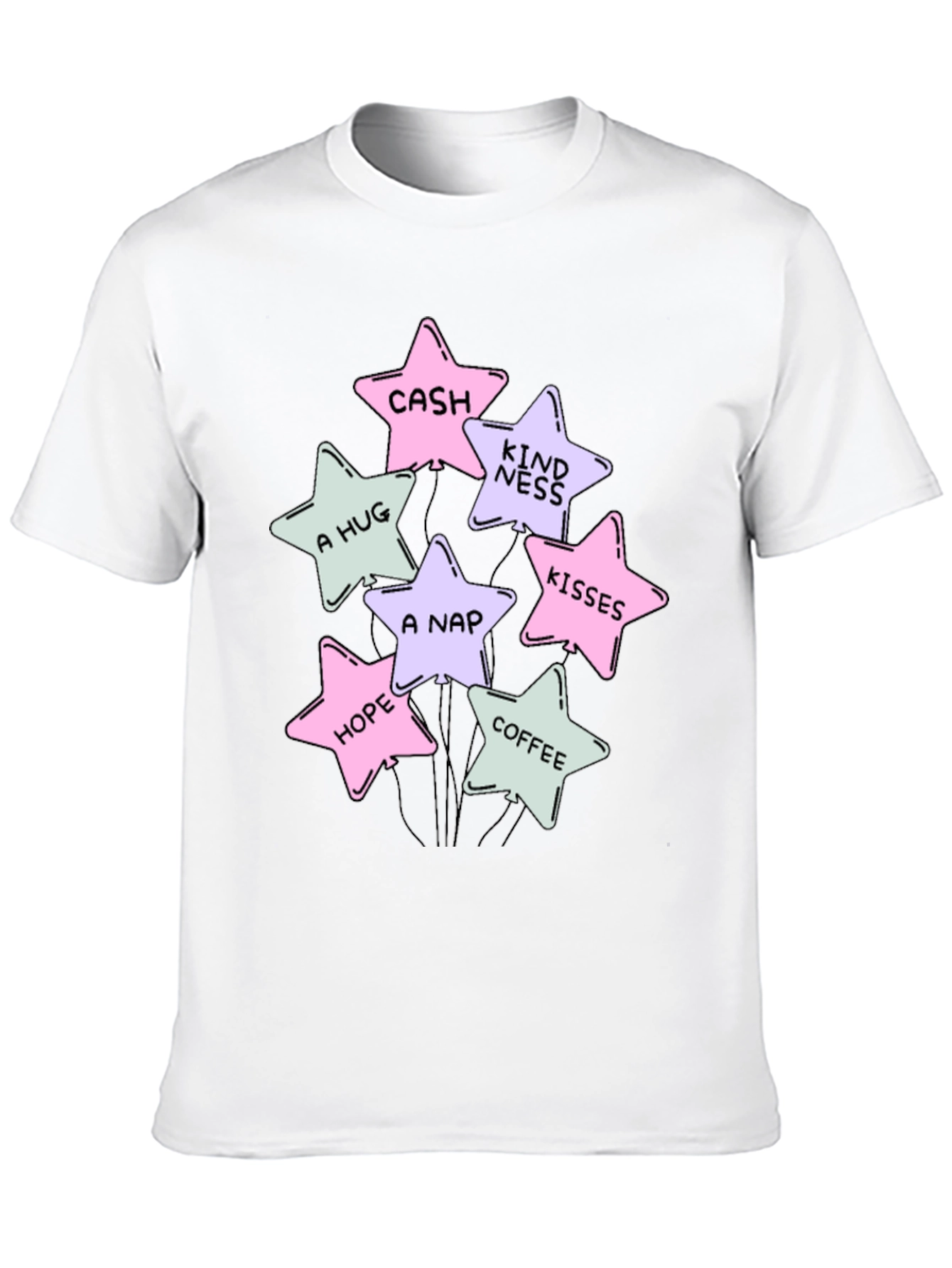 Stars Cash Hugs Nap Hope Coffee Kisses T-Shirt