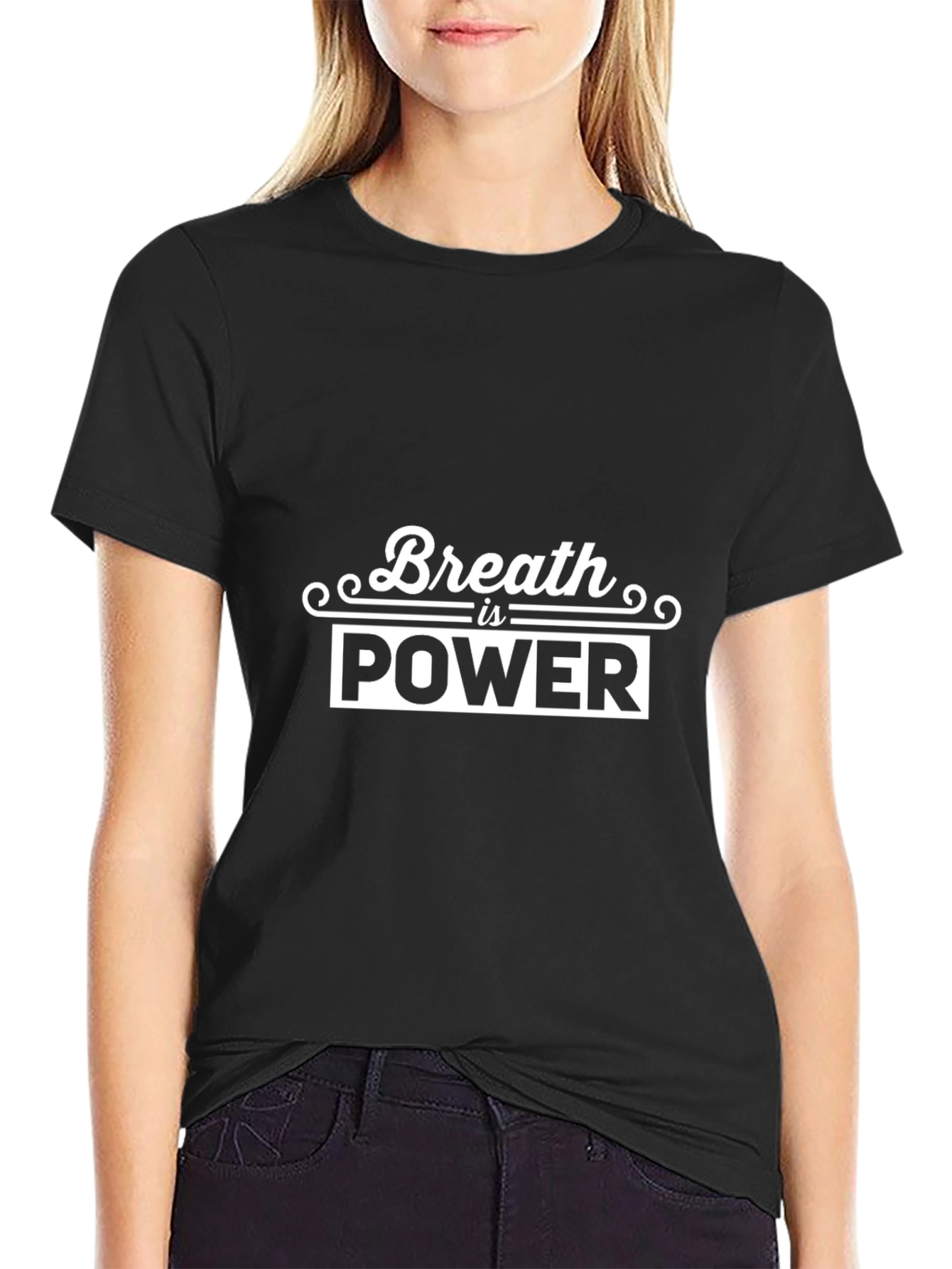 Breath is Power Black Graphic Tee