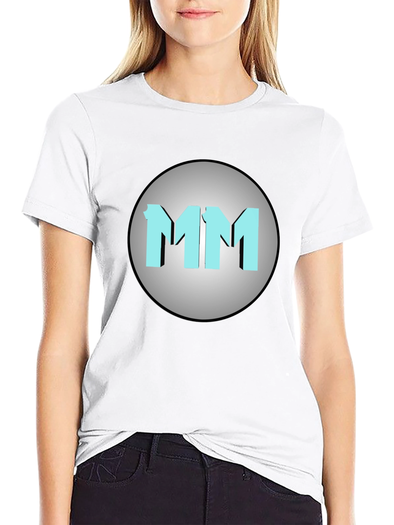 Mens Black MM Graphic Print Crew Neck T-Shirt