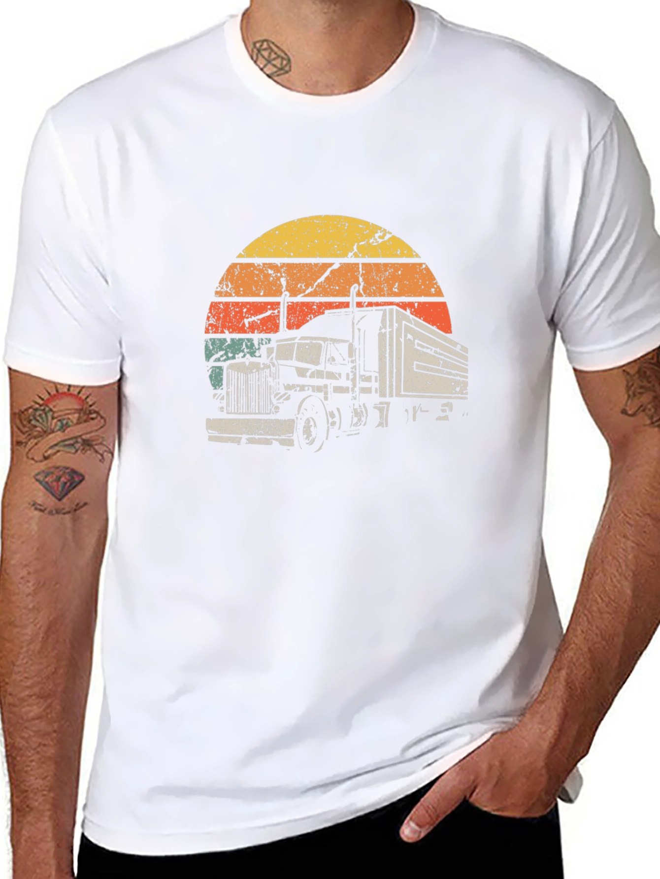 Retro Truck Sunset Graphic T-Shirt