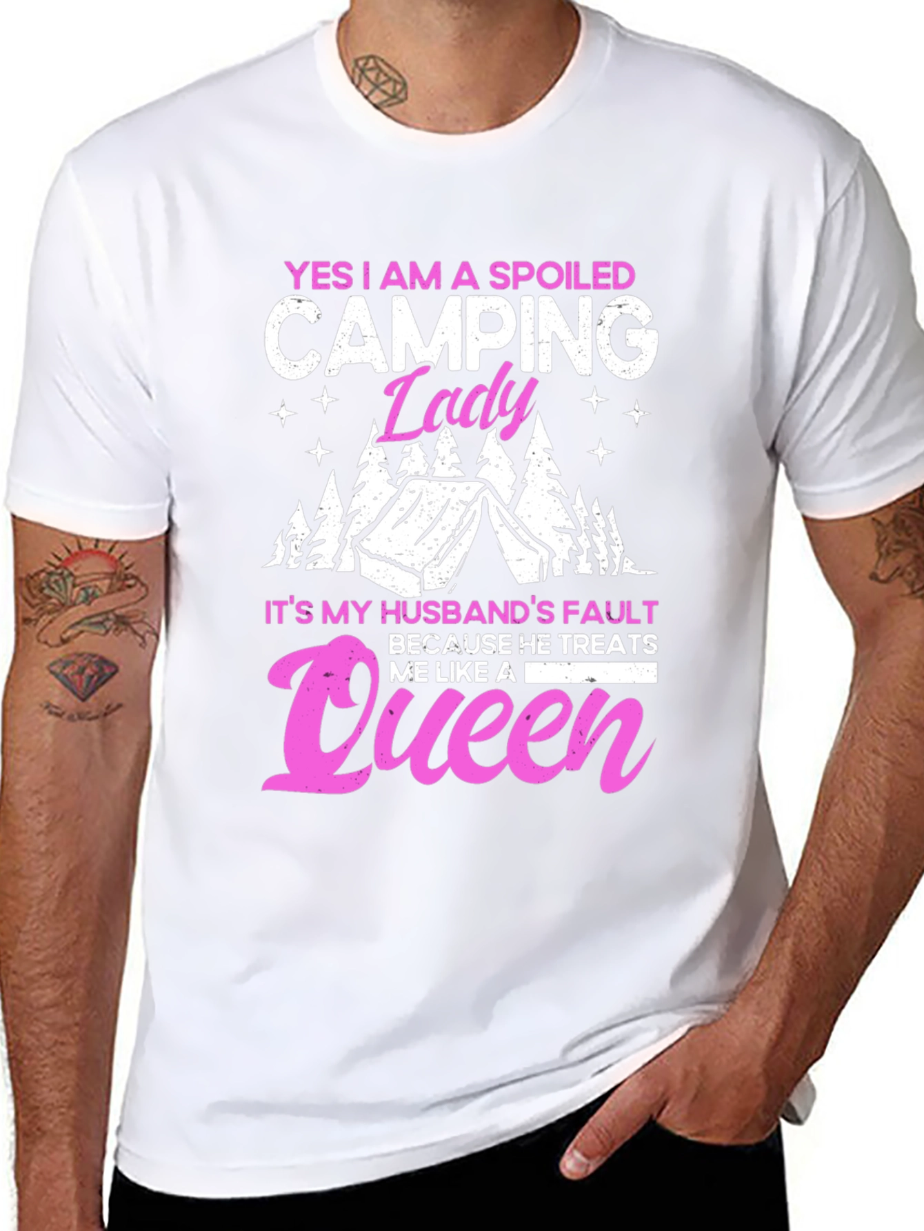 Spoiled Camping Lady T-Shirt - Queen Husband