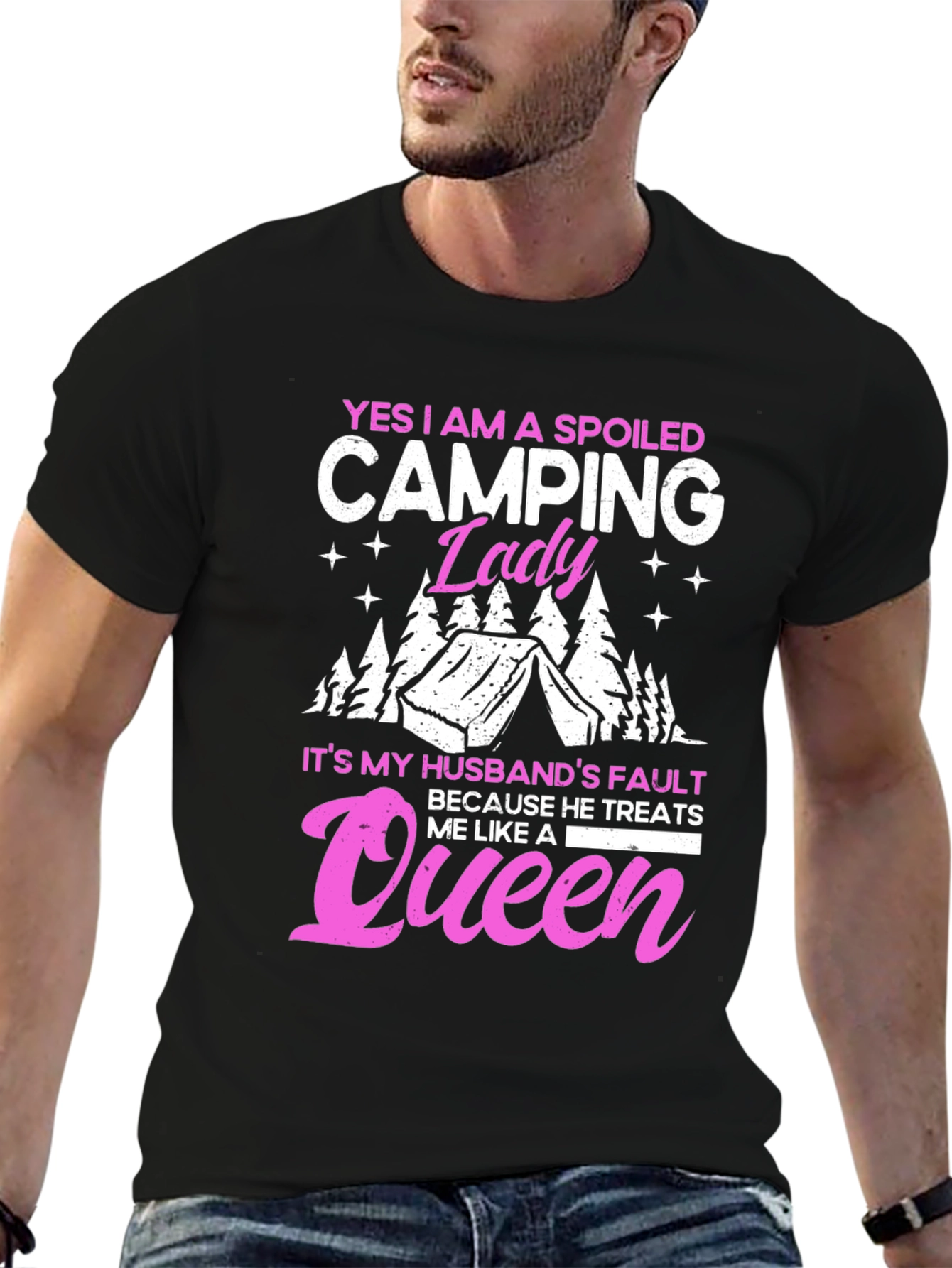 Spoiled Camping Lady T-Shirt - Queen Husband