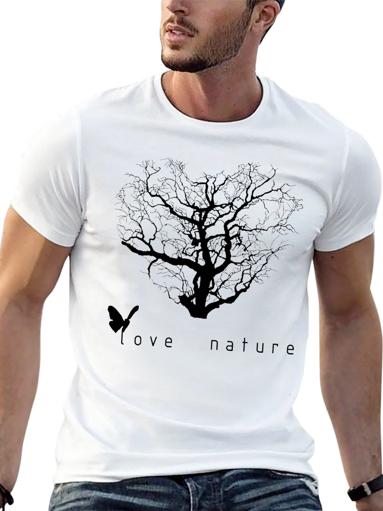 Nature Love Tree Graphic Tee - Black