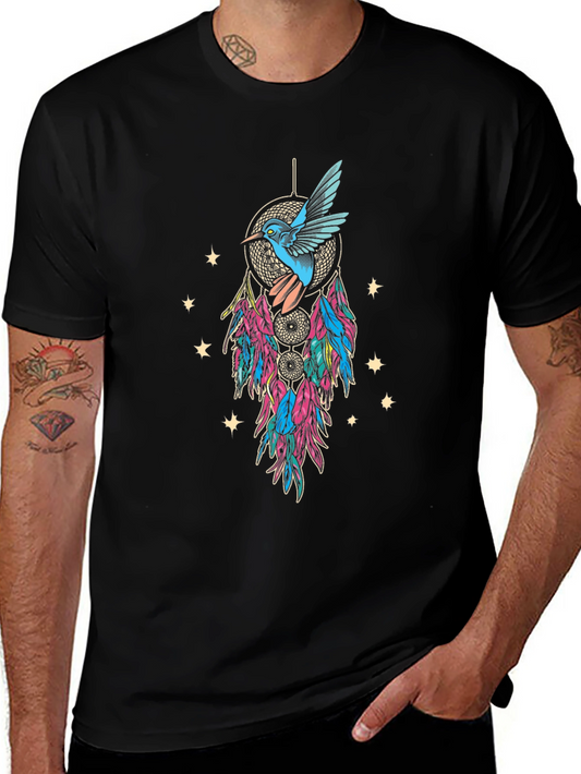 Hummingbird Dreamcatcher Graphic Tee - Black