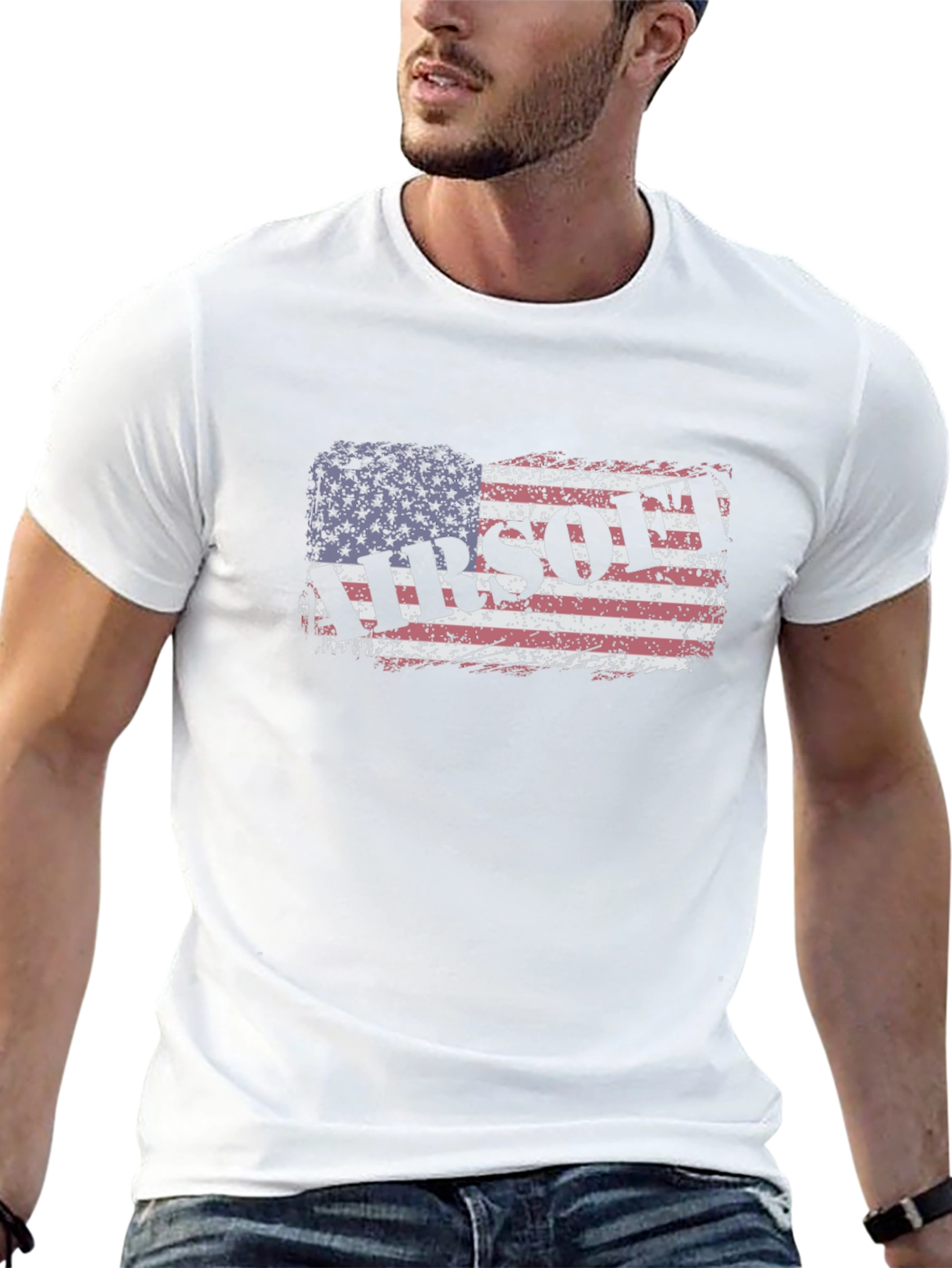 Airsoft American Flag Black T-Shirt