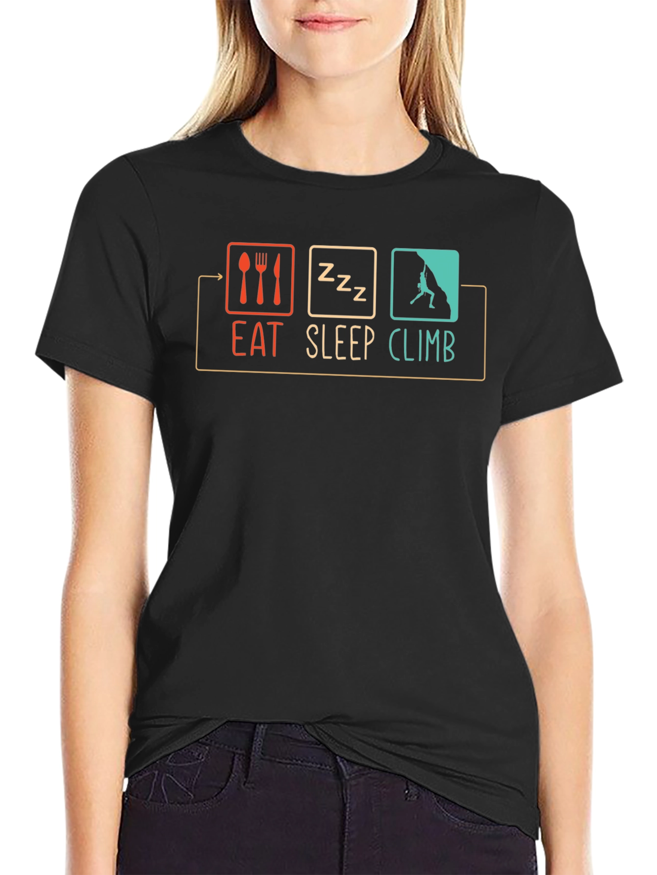 Eat Sleep Climb Graphic Tee - Rock Climbing T-Shirt