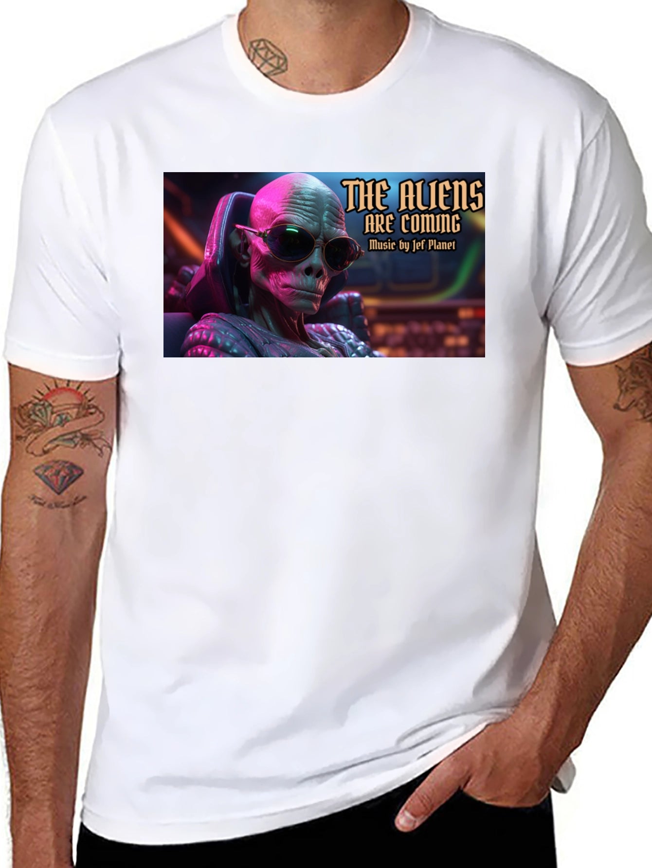 The Aliens Are Coming Black T-Shirt