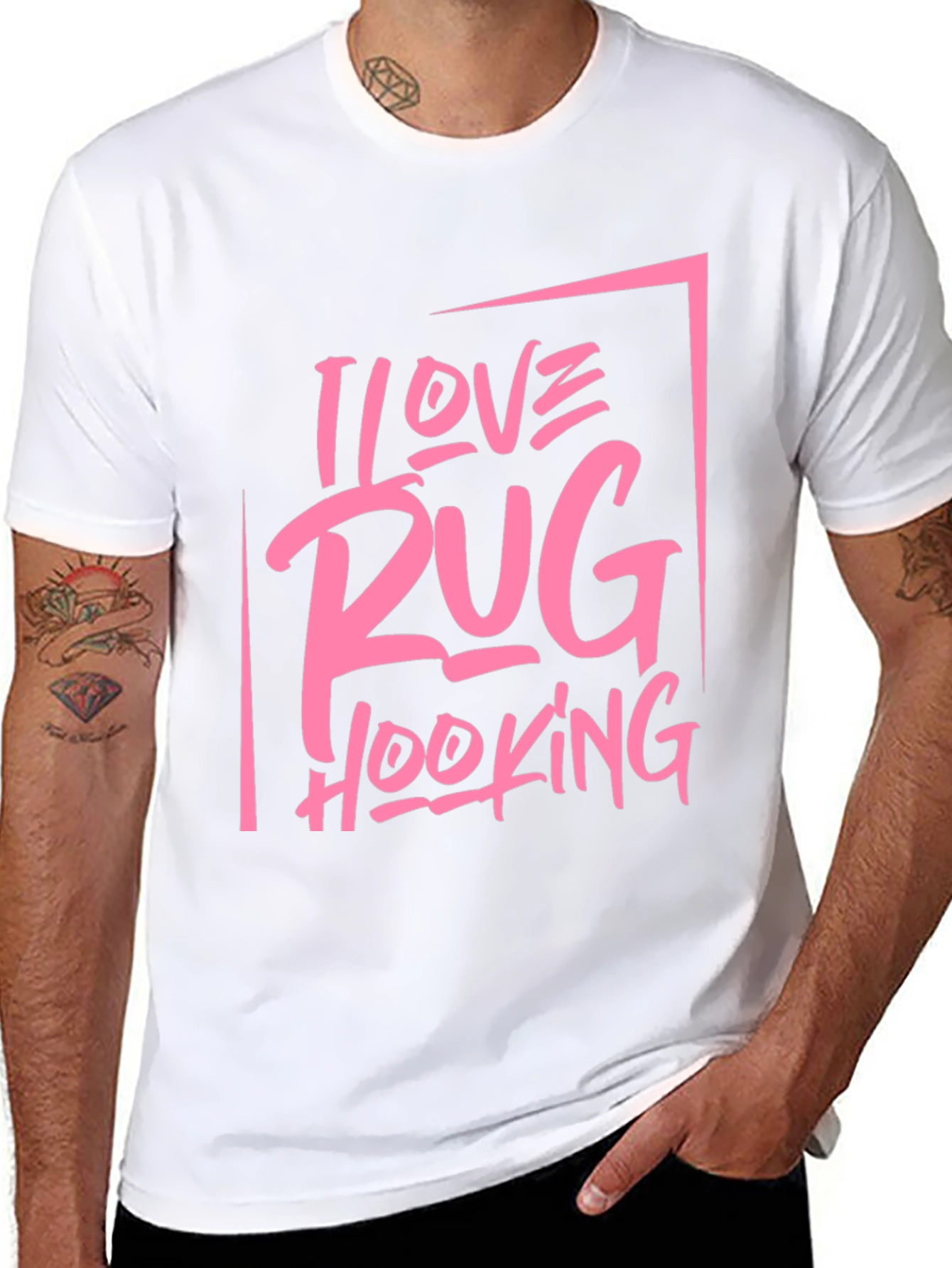 I Love Rug Hooking Graphic Tee - Black