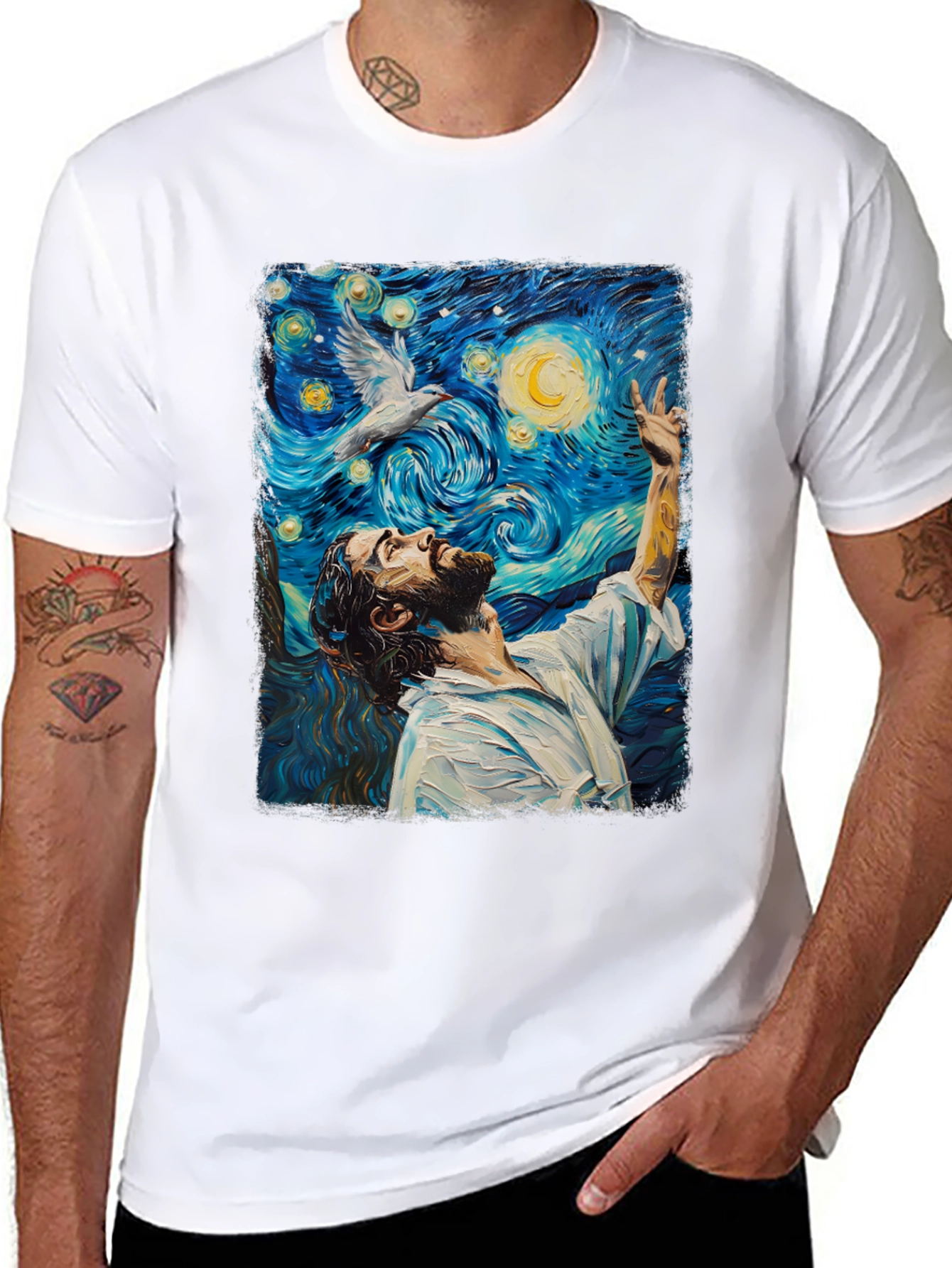 Starry Night Jesus Graphic Tee