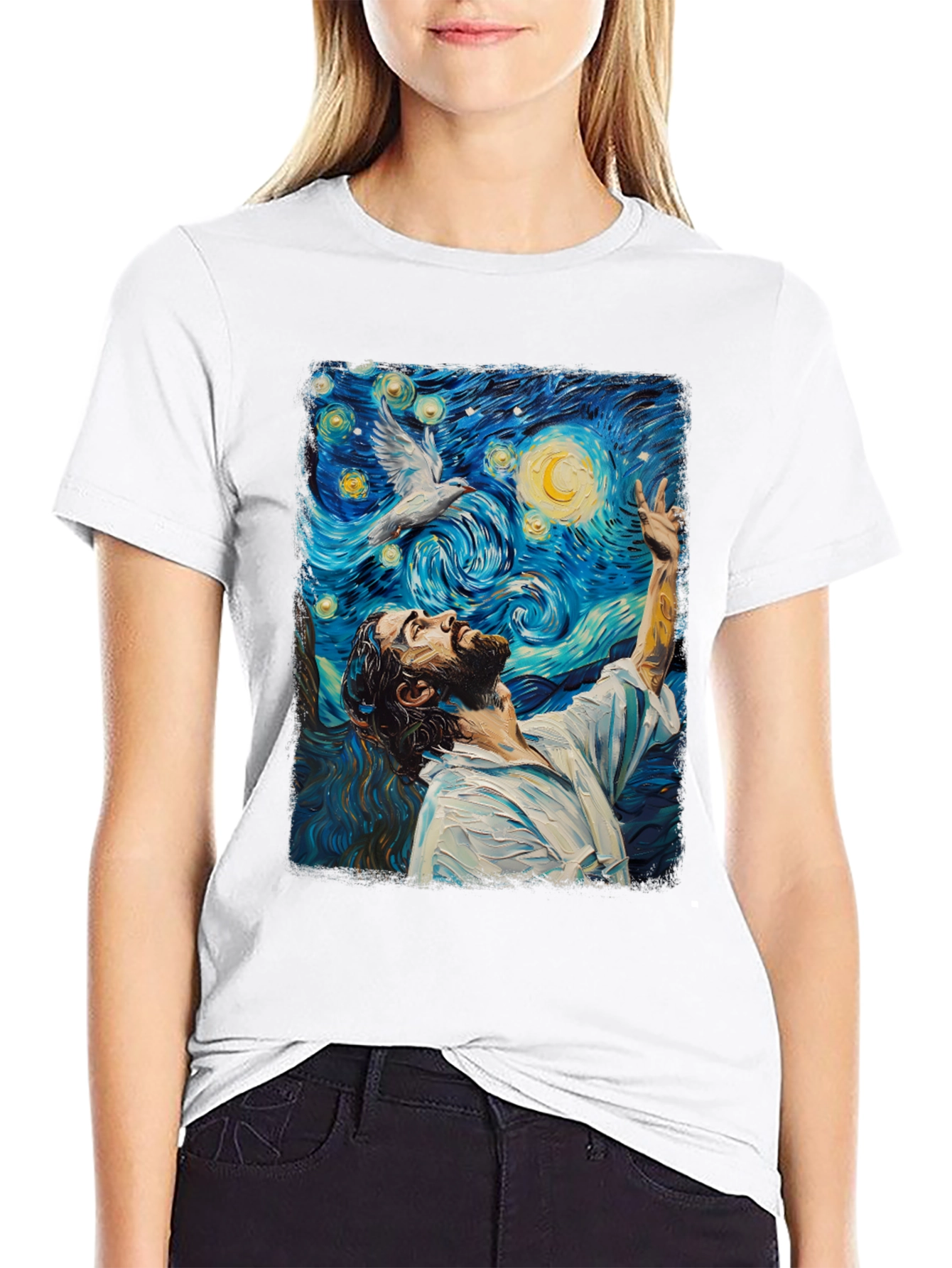 Starry Night Jesus Graphic Tee