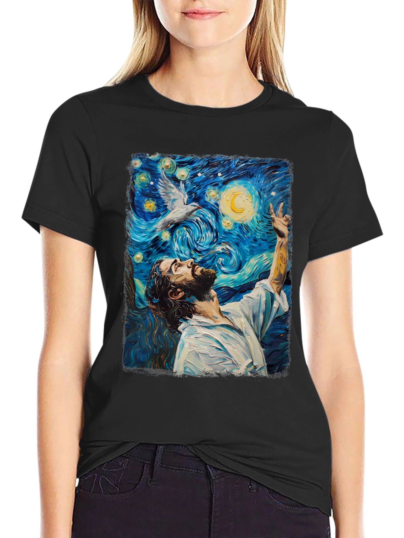 Starry Night Jesus Graphic Tee