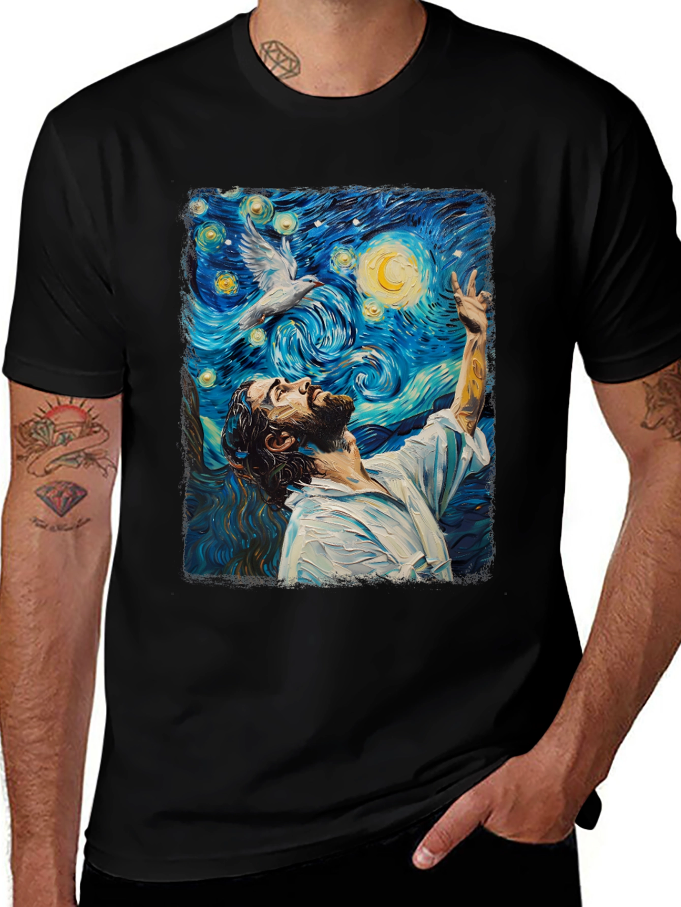 Starry Night Jesus Graphic Tee