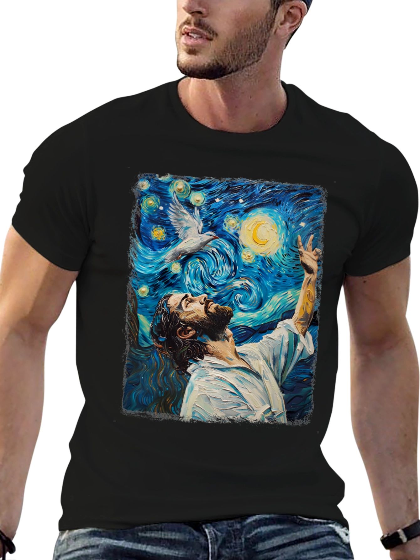 Starry Night Jesus Graphic Tee