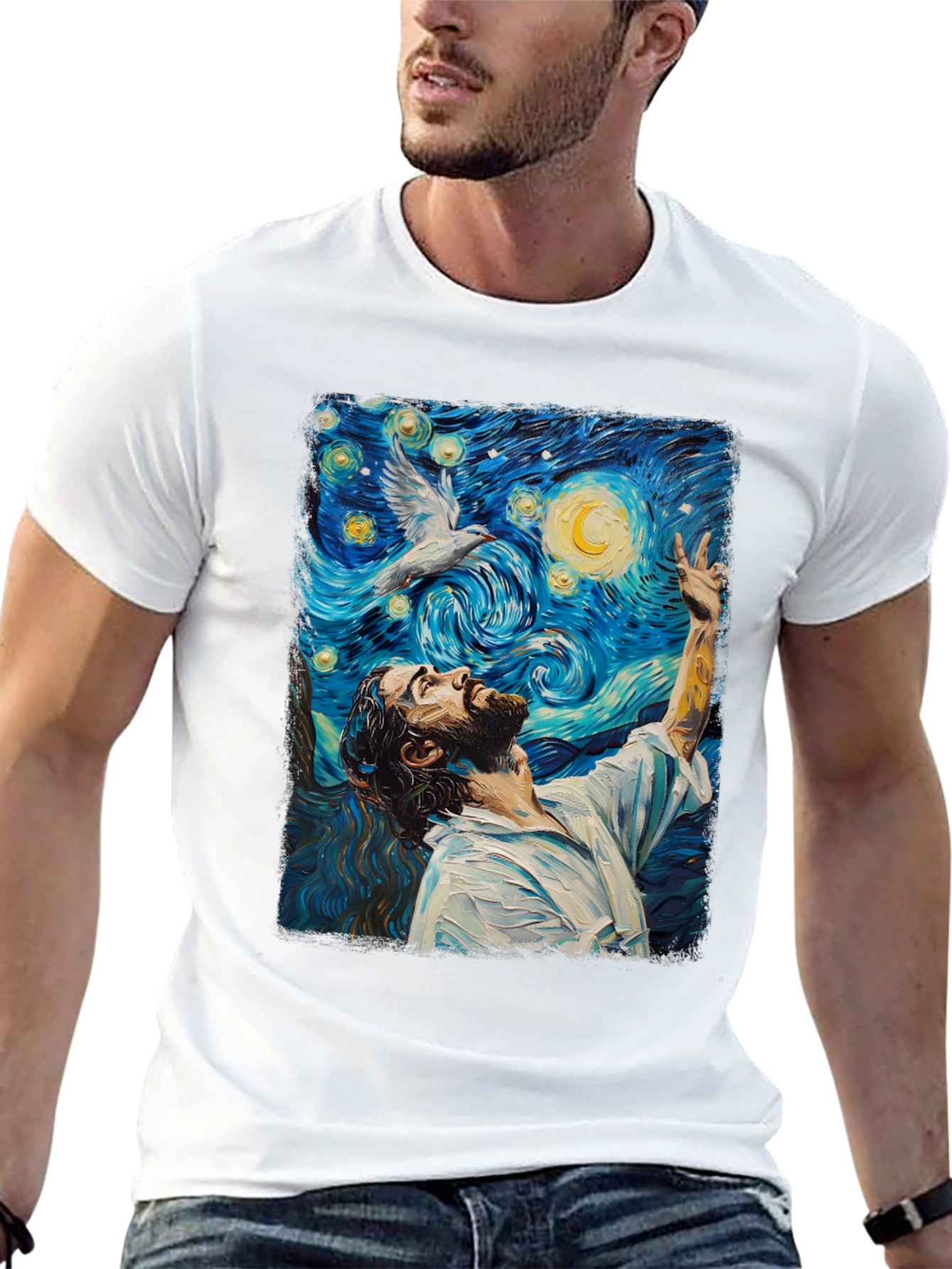 Starry Night Jesus Graphic Tee