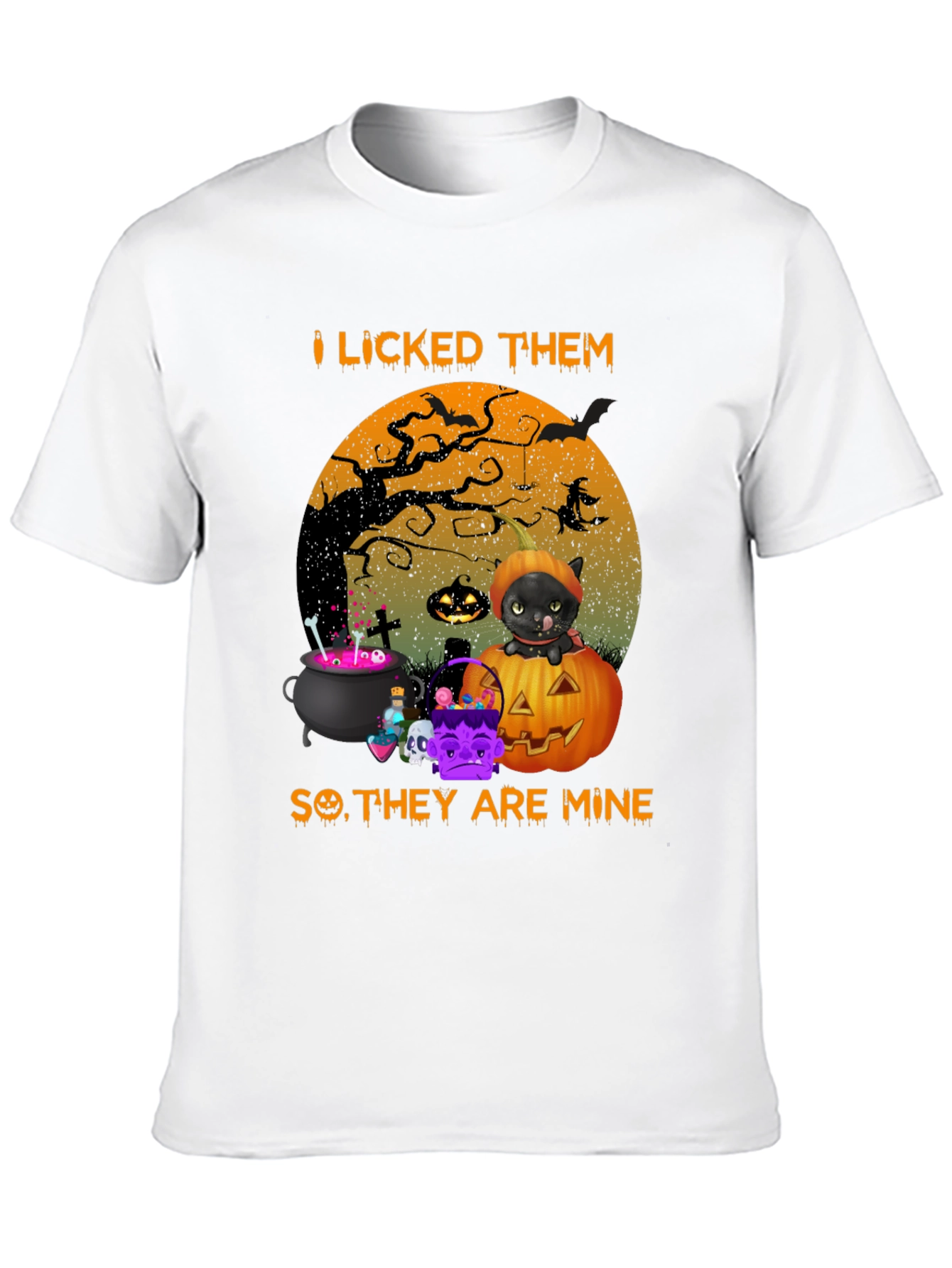 Halloween Black Cat Graphic T-Shirt