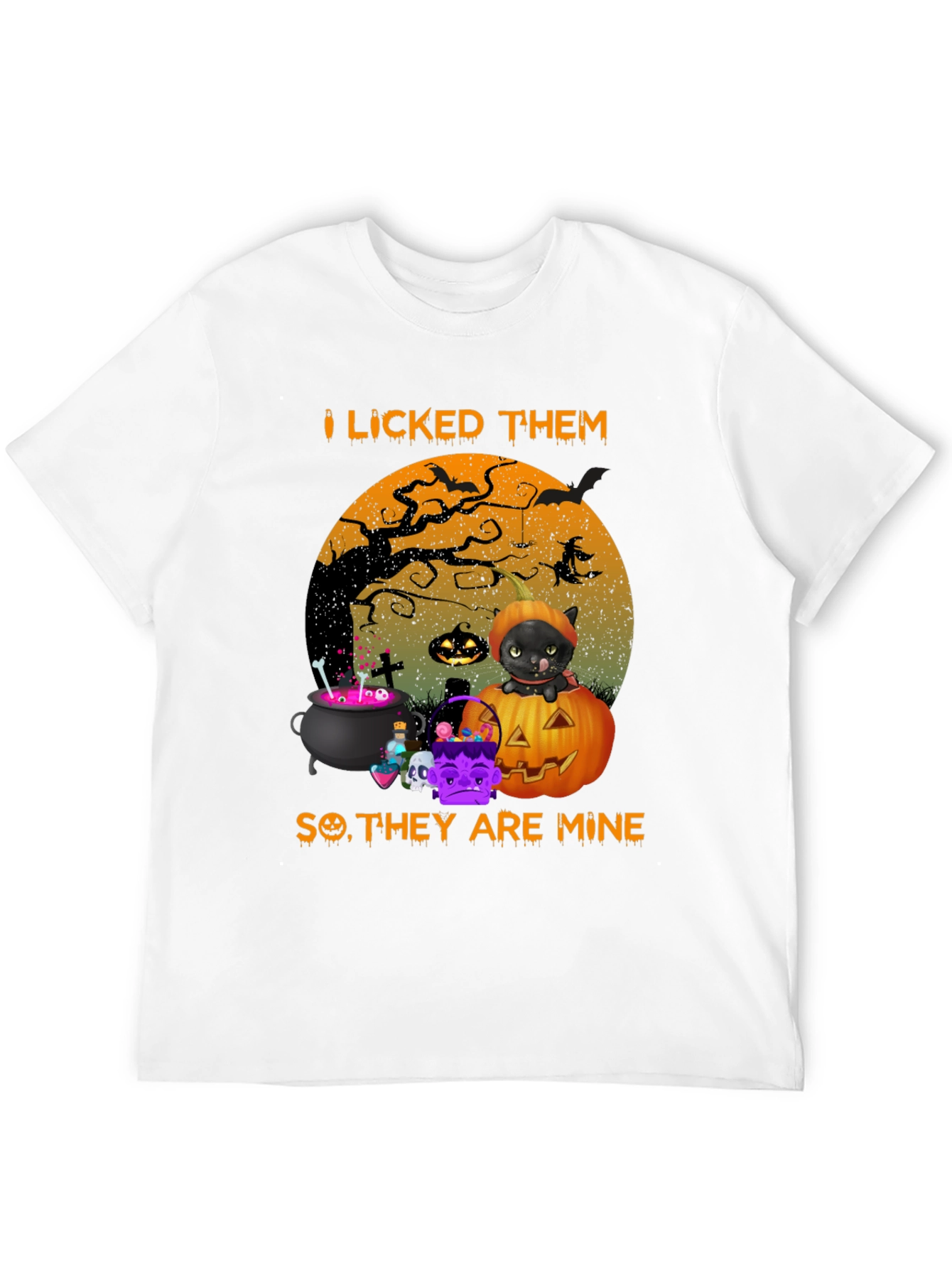 Halloween Black Cat Graphic T-Shirt