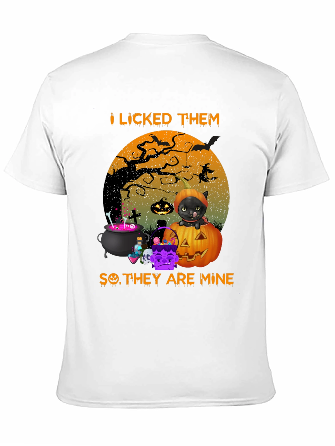 Halloween Black Cat Graphic T-Shirt
