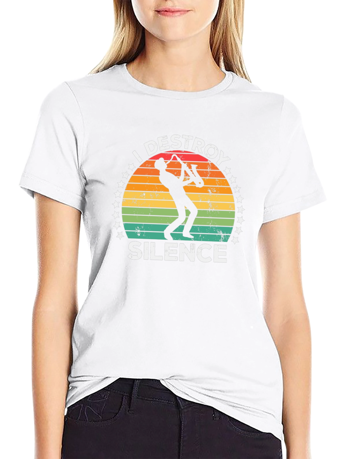 I Destroy Silence Saxophone T-Shirt