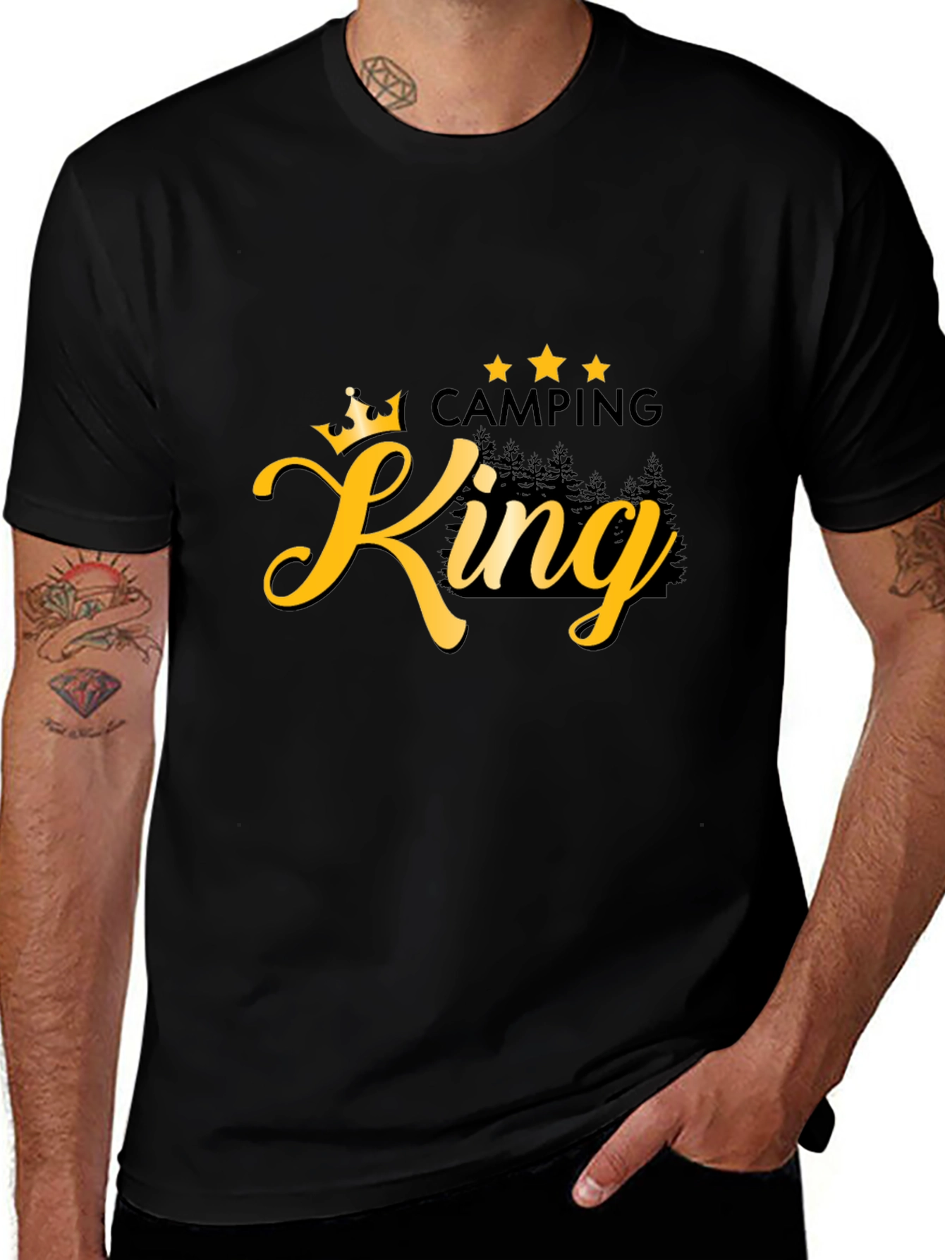 Camping King Black Graphic T-Shirt