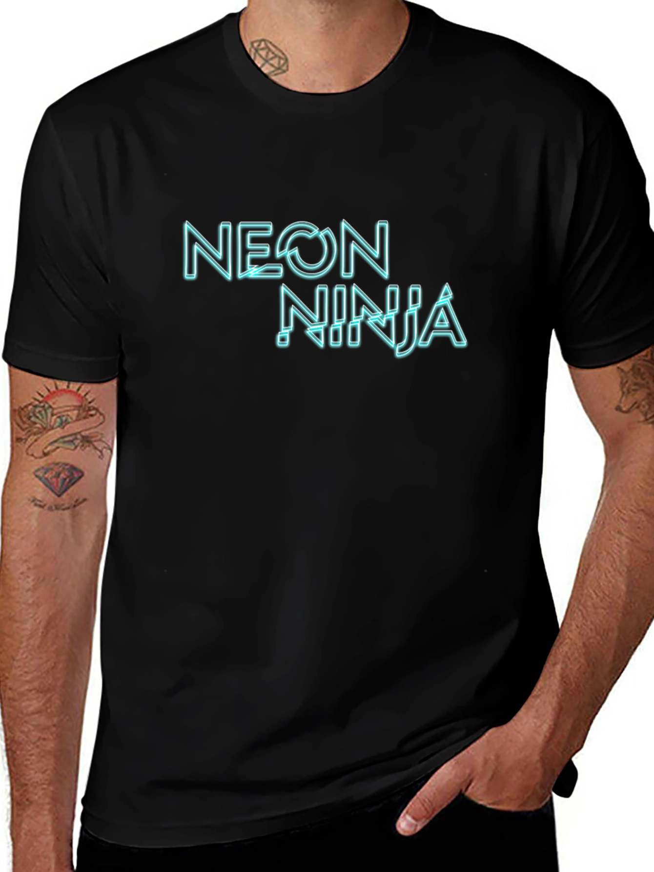 Neon Ninja Graphic Black T-Shirt