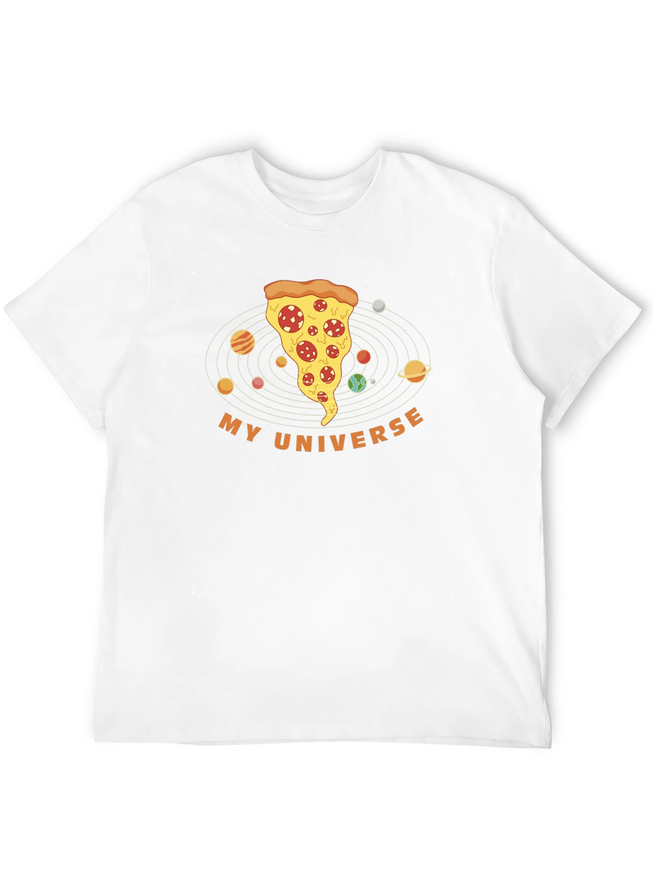 Pizza Universe Graphic Tee - Black Cotton Blend