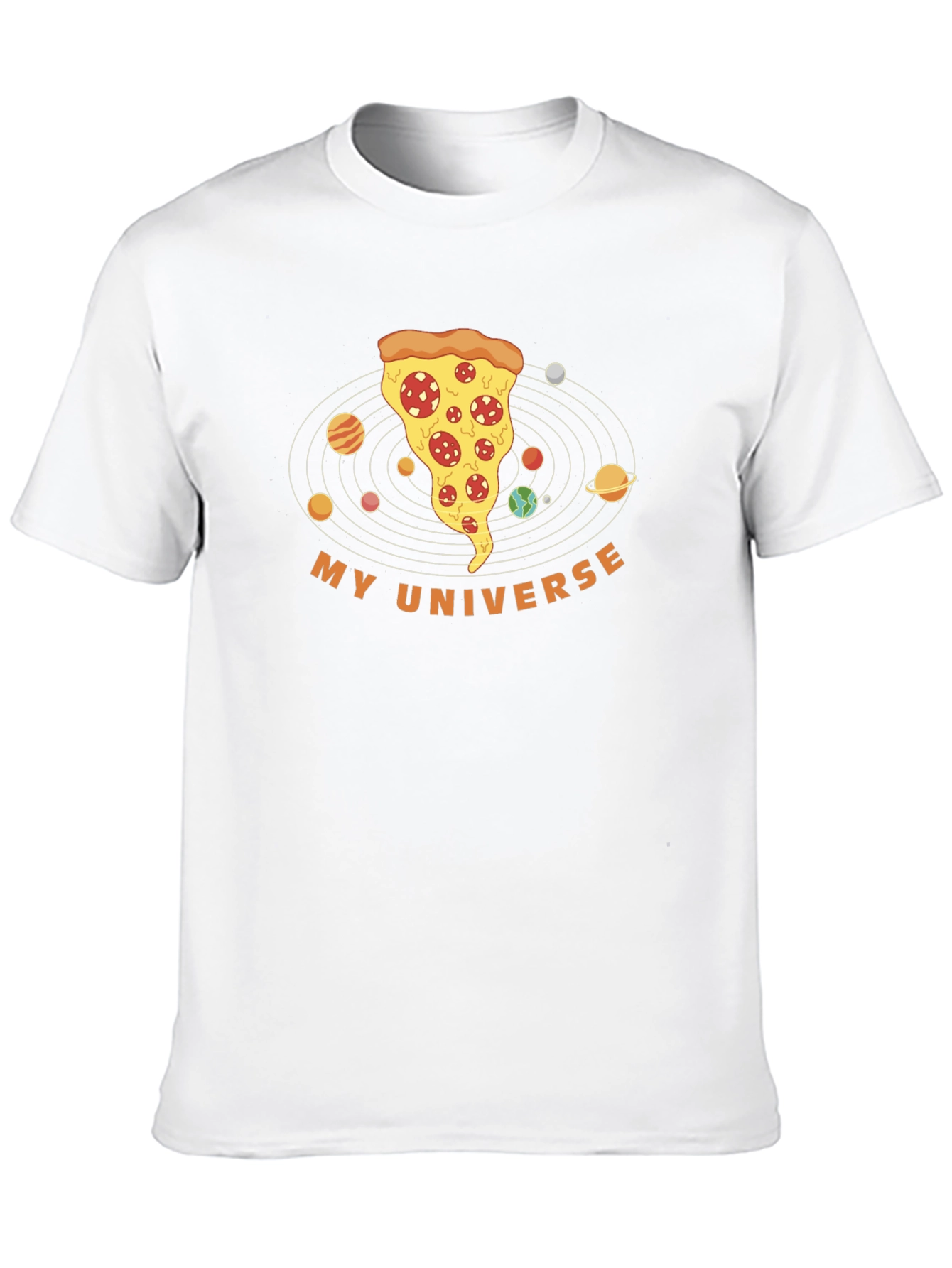 Pizza Universe Graphic Tee - Black Cotton Blend