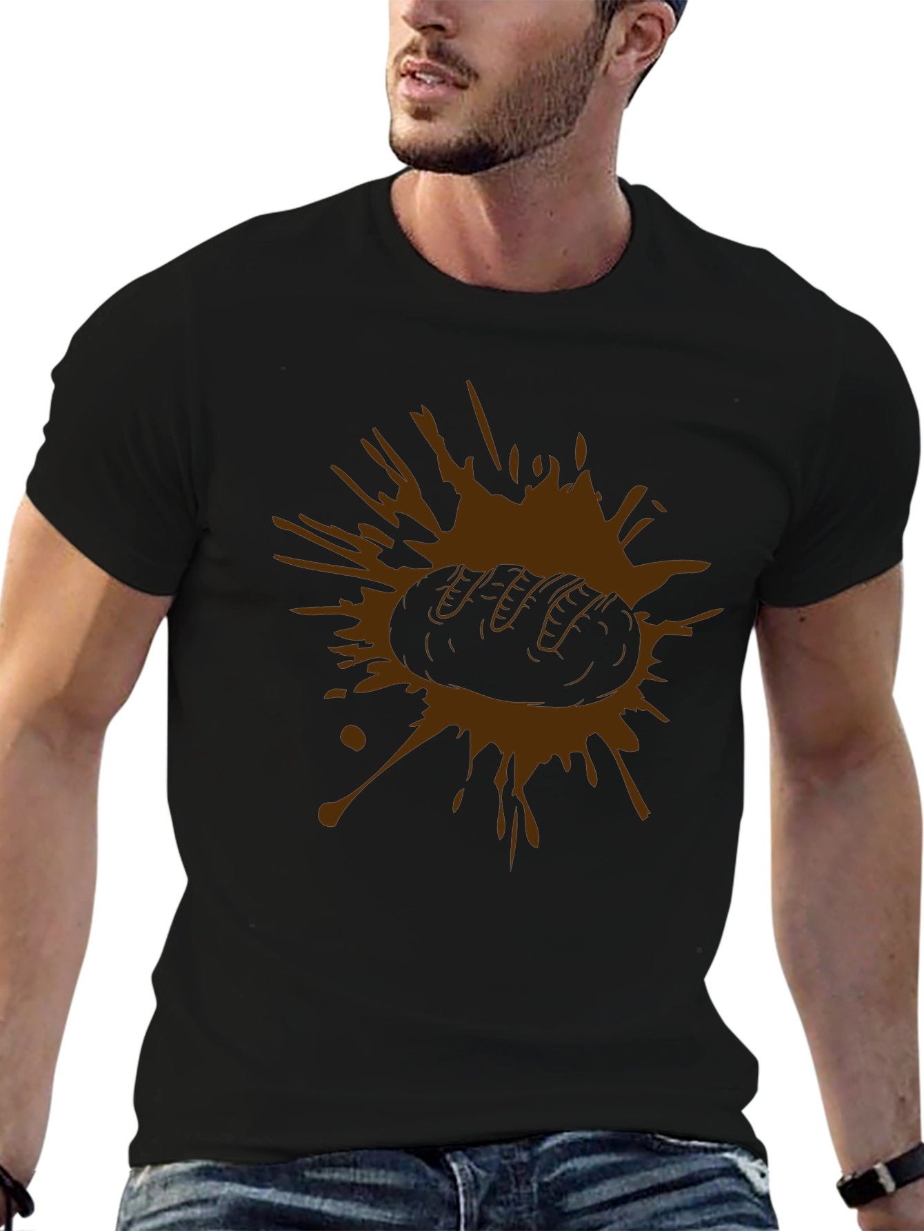 Mens Brown Bread Graphic Tee - Black