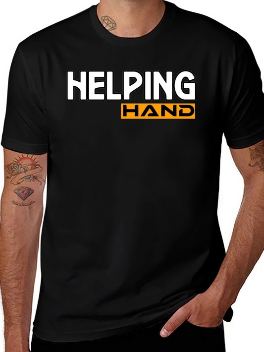 Helping Hand Graphic Print Black T-Shirt