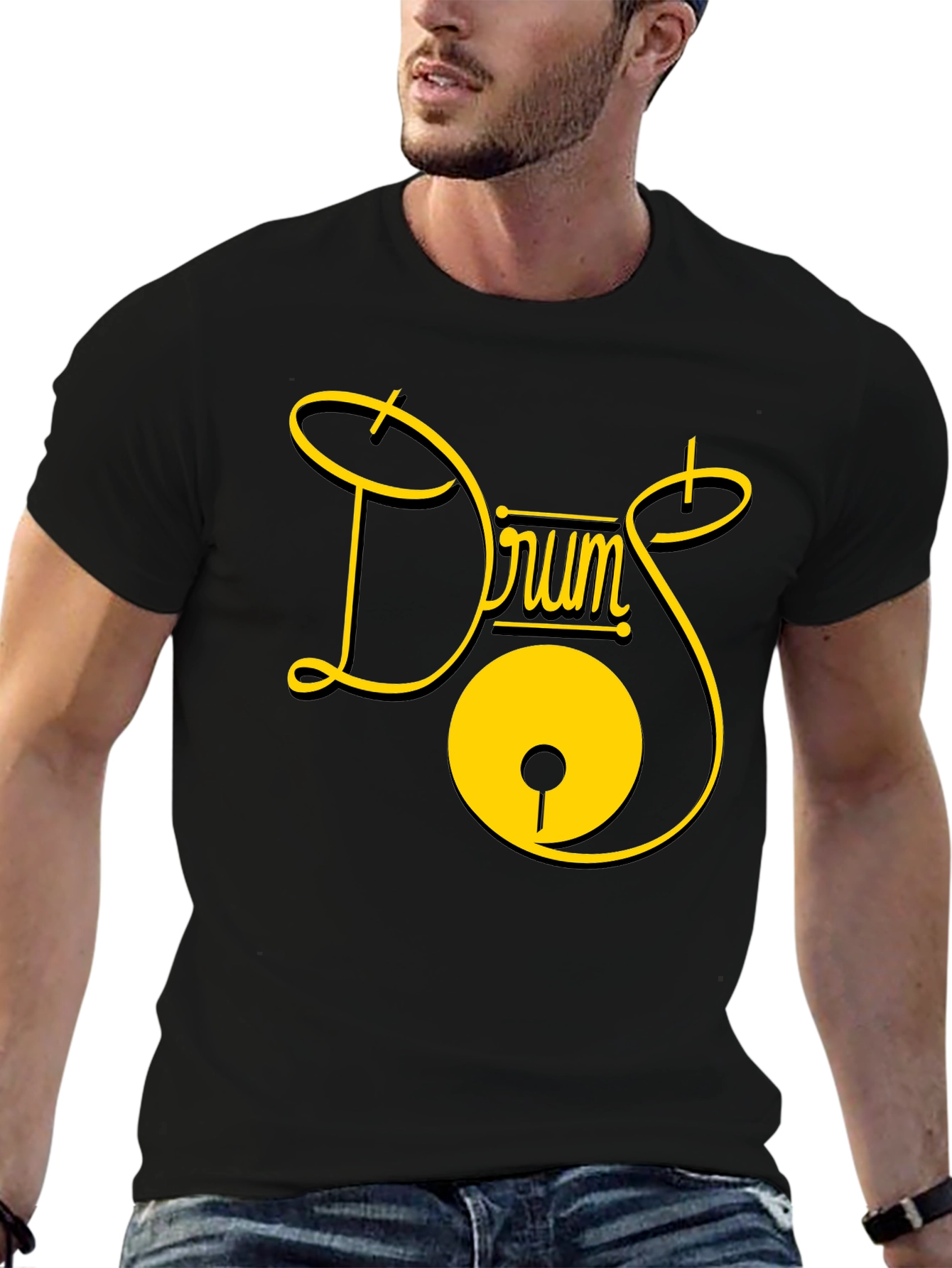 Drums Graphic Tee - Stylish Musician T-Shirt