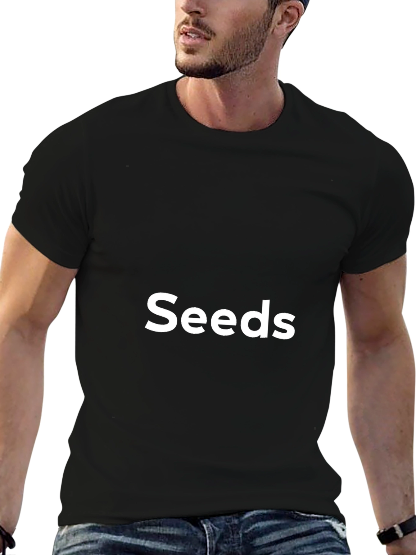 Mens Black Seeds Graphic Tee - Casual Comfort