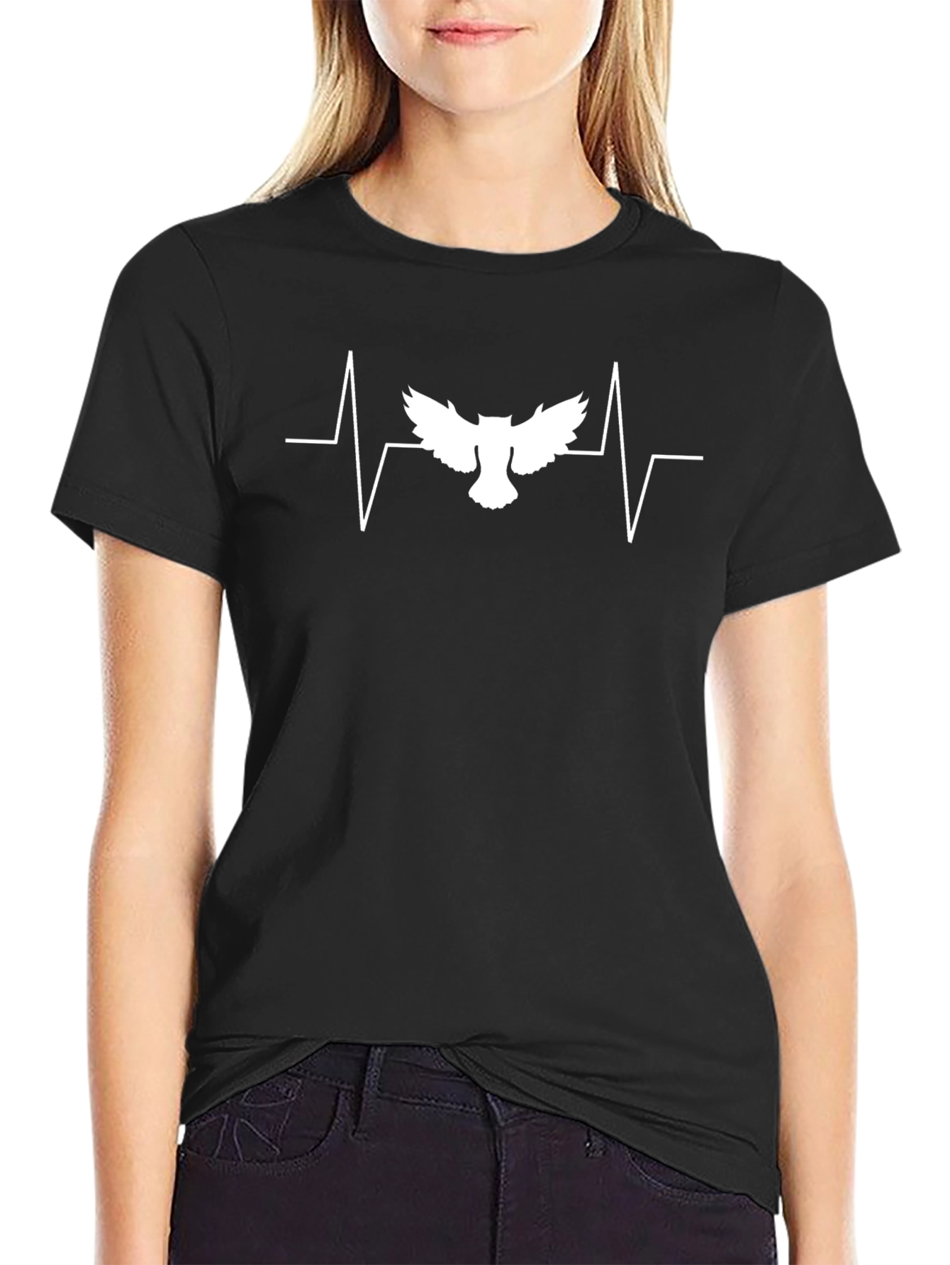 Owl Heartbeat Graphic Tee - Unique Bird Lover T-Shirt