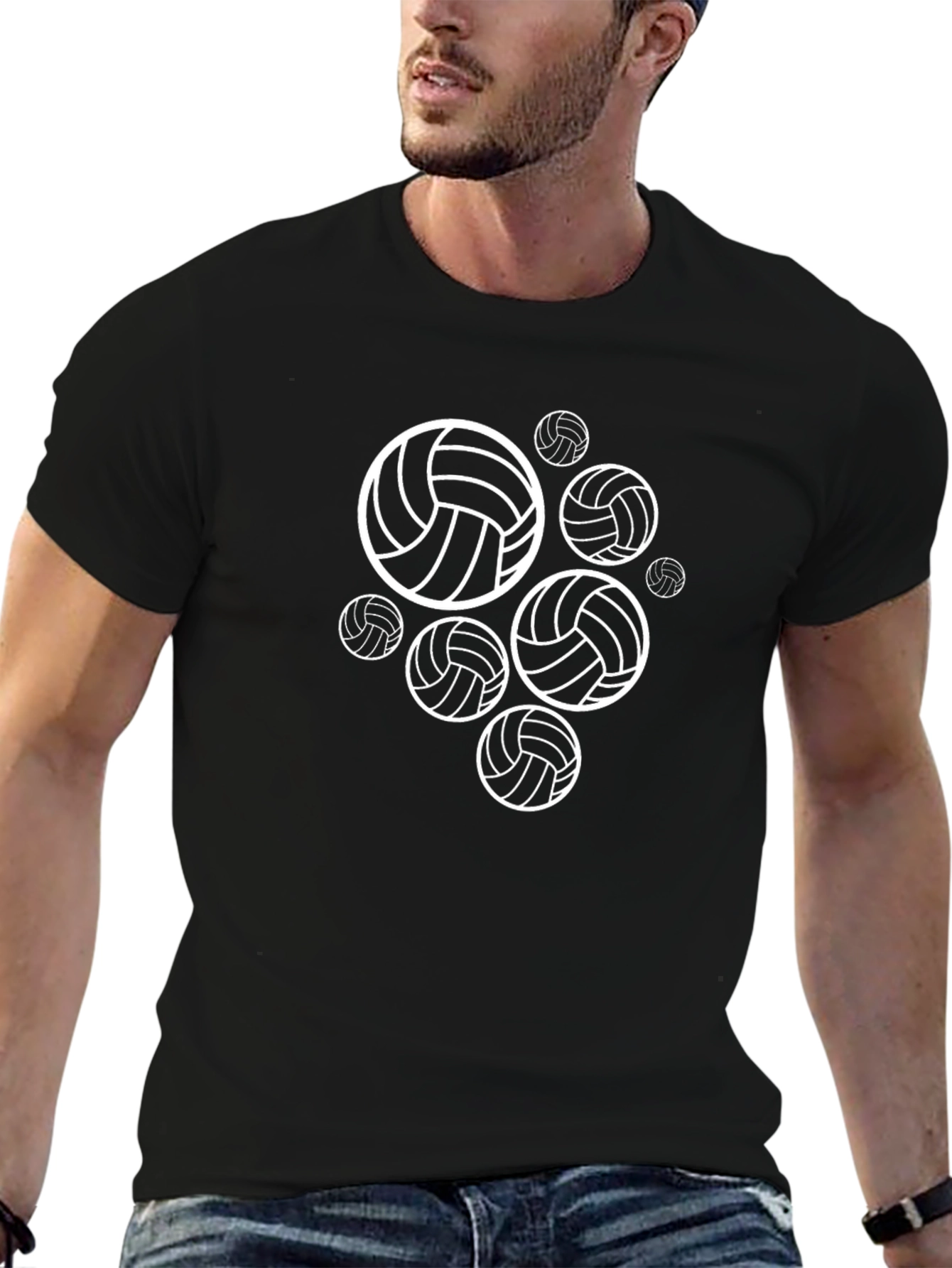 Volleyball Graphic Tee - Black Casual Shirt