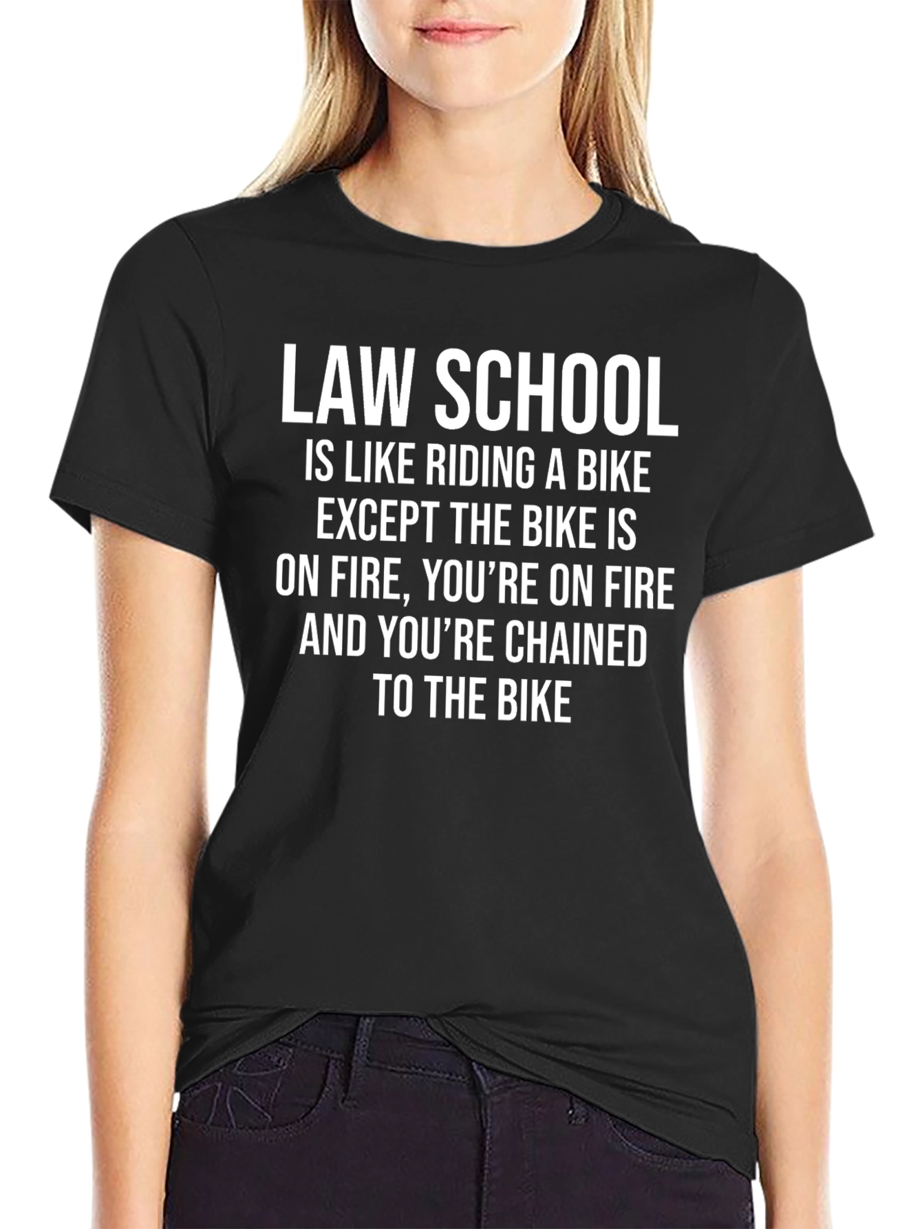 Law School Bike On Fire Graphic Tee