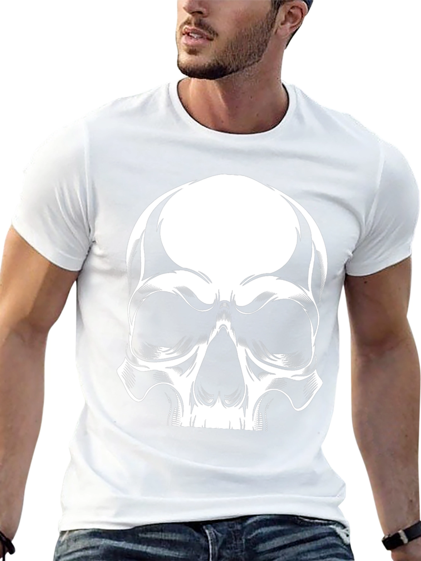 Skull Graphic Print Black T-Shirt