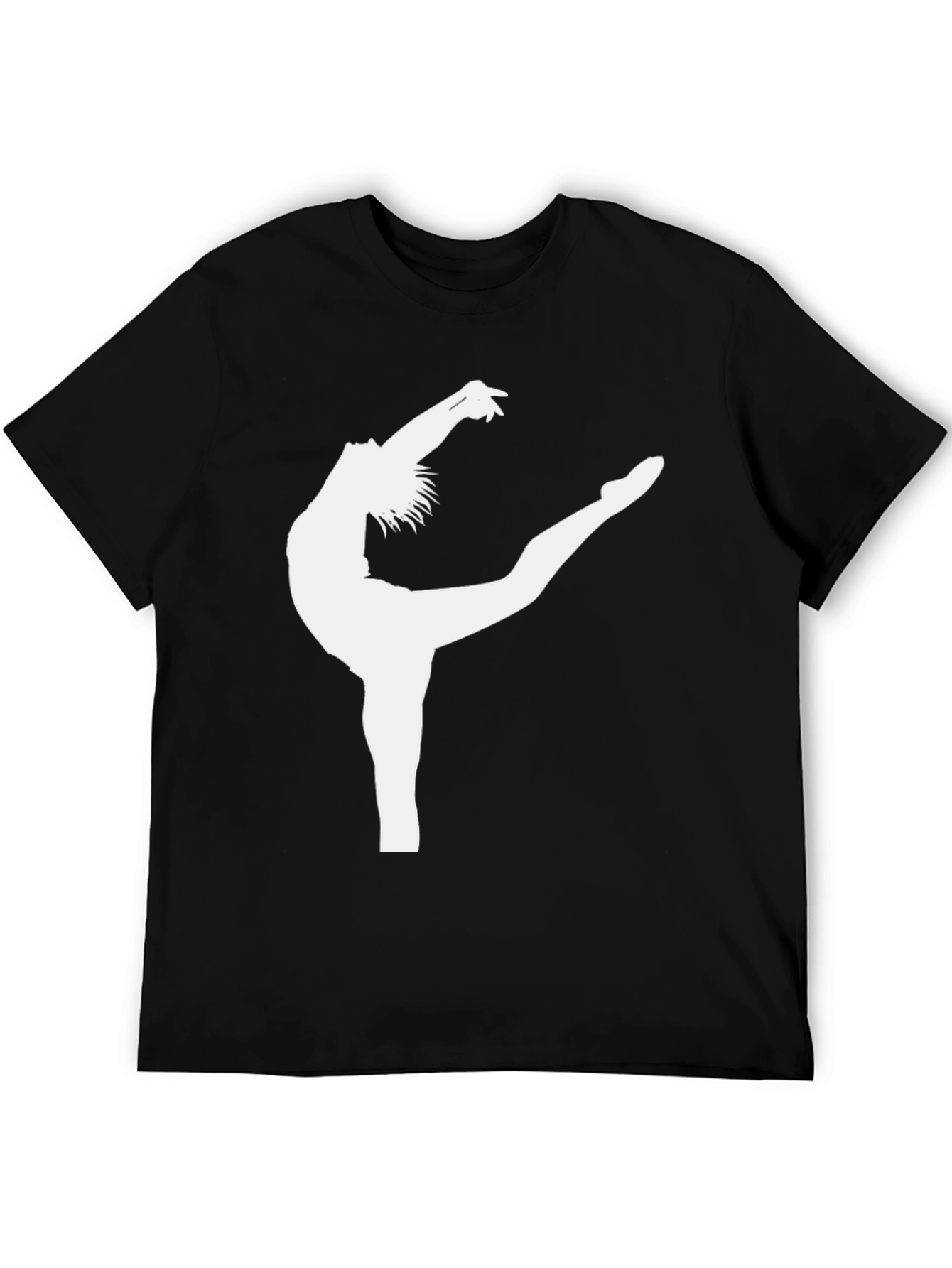 Gymnast Silhouette Graphic Black Tee