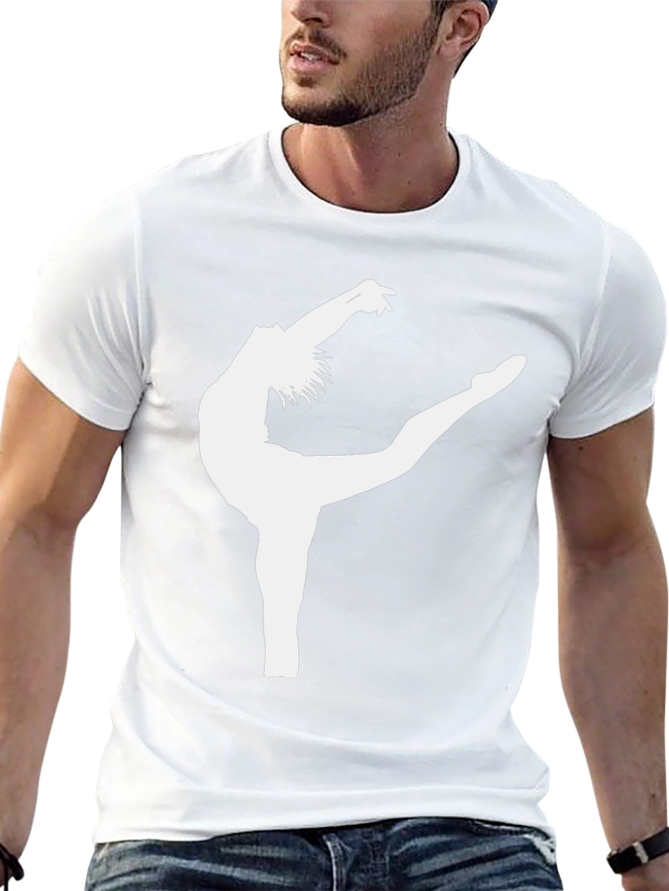 Gymnast Silhouette Graphic Black Tee