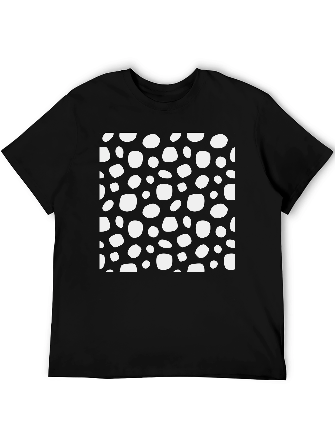Funky Black T-Shirt with White Spot Pattern
