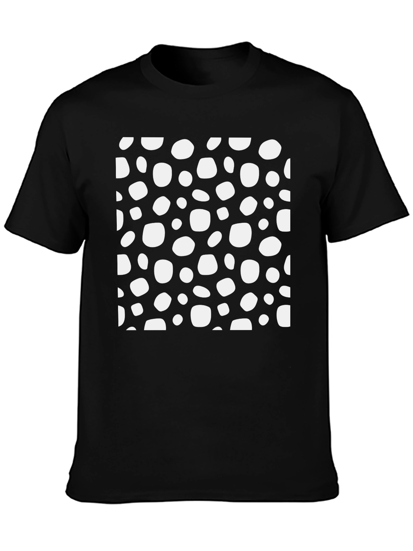 Funky Black T-Shirt with White Spot Pattern