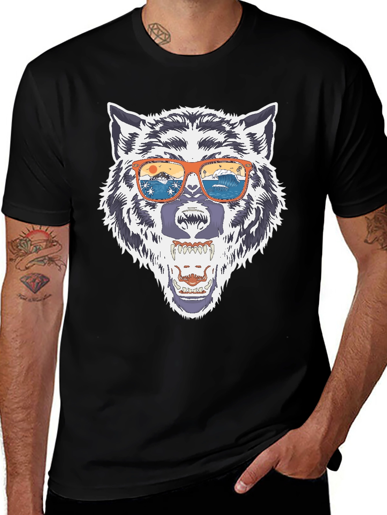 Wolf in Sunglasses Graphic Tee
