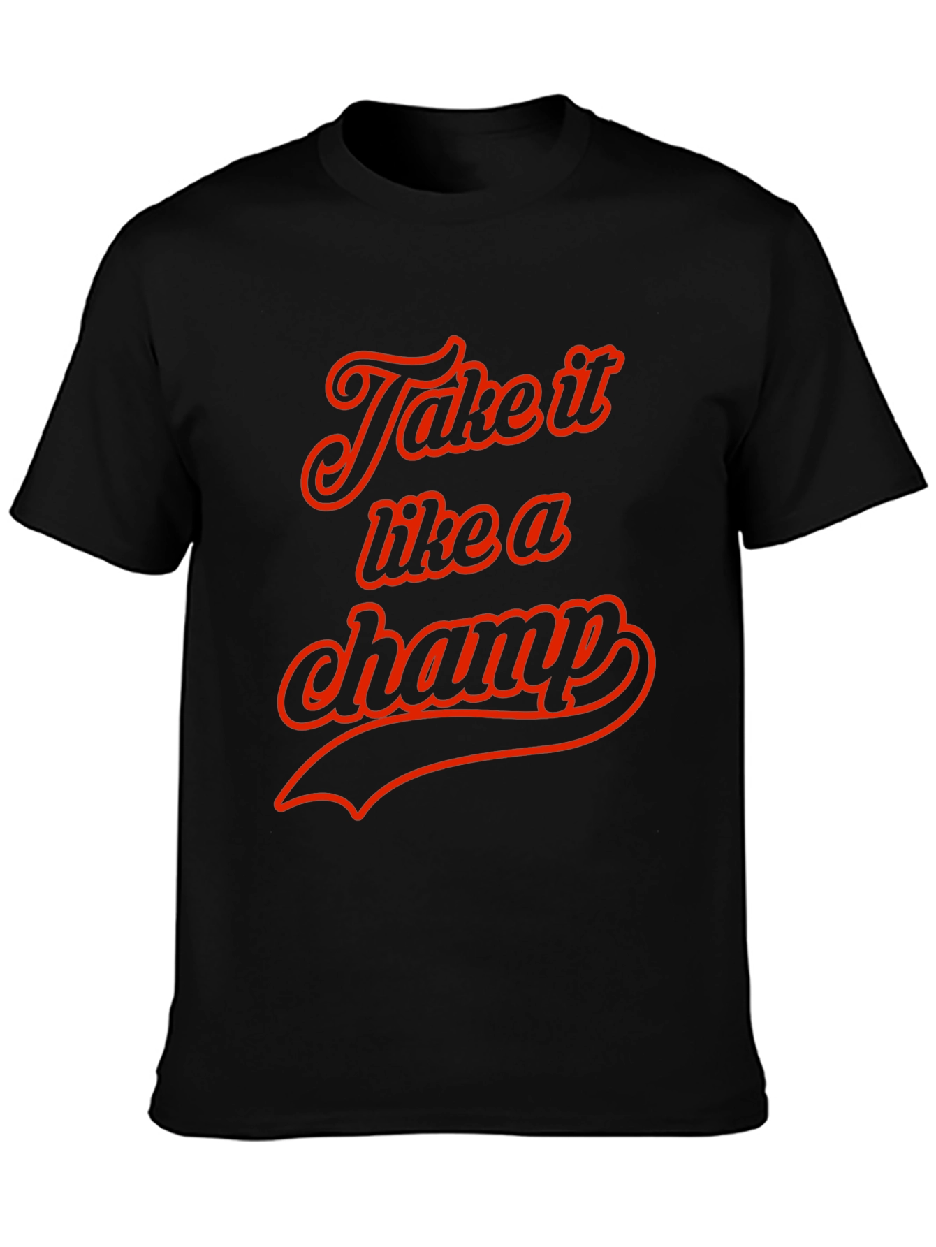 Take it Like a Champ Black Graphic Tee