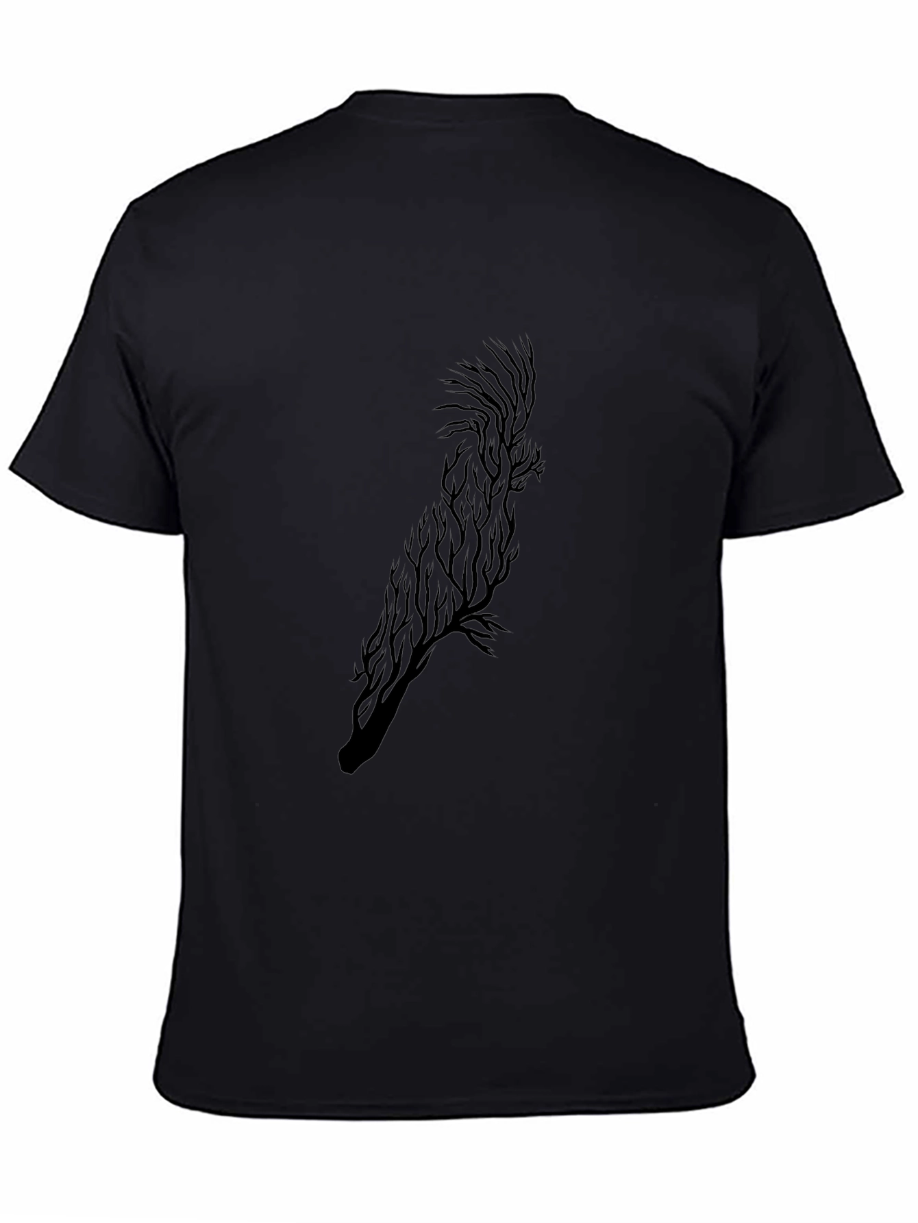 Abstract Tree Branch Parrot Graphic Tee - Black