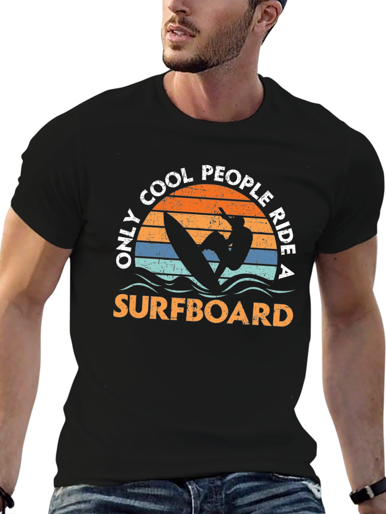 Cool People Surfboard Graphic Tee