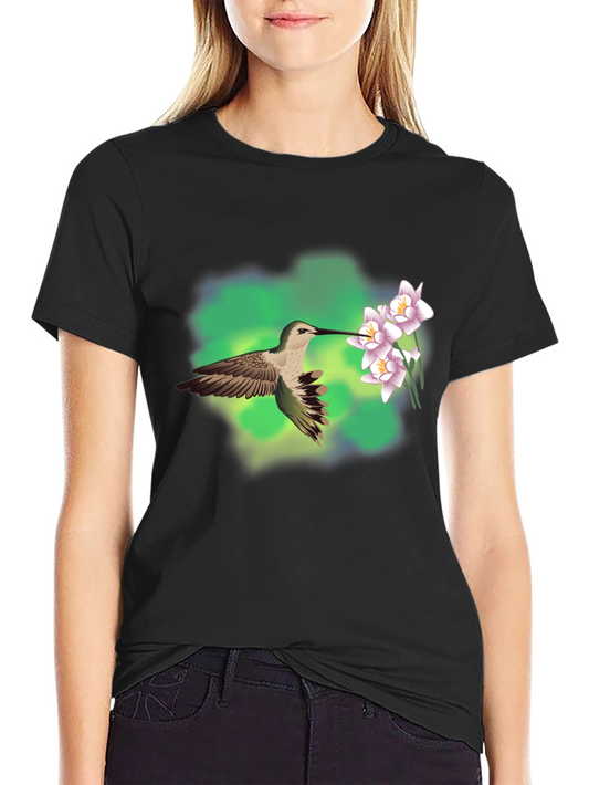Hummingbird & Flower Graphic Tee