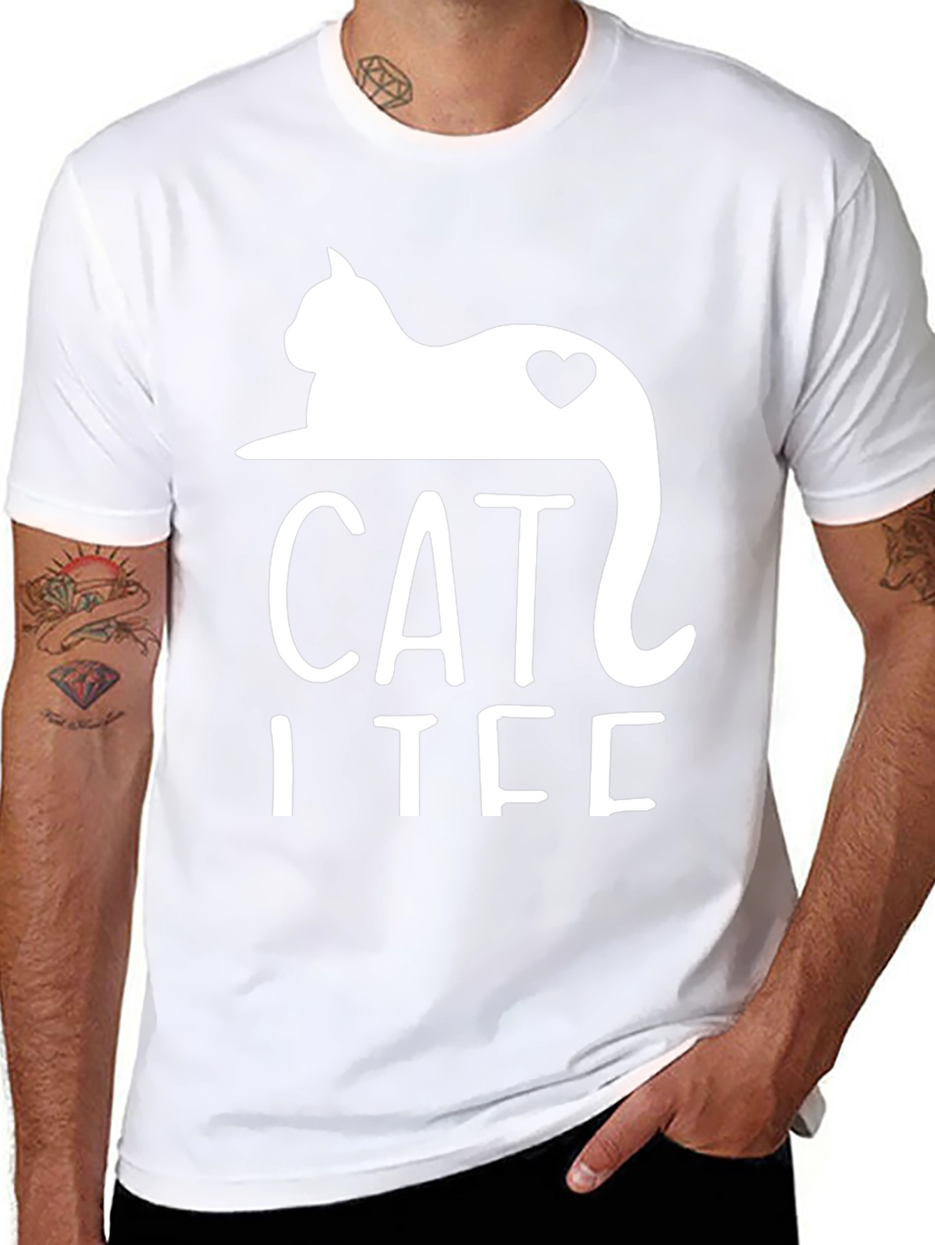 Cat I Tee Black Graphic T-Shirt