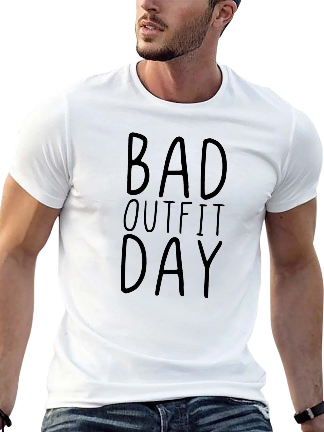 Bad Outfit Day Graphic Tee - Unisex Black T-Shirt