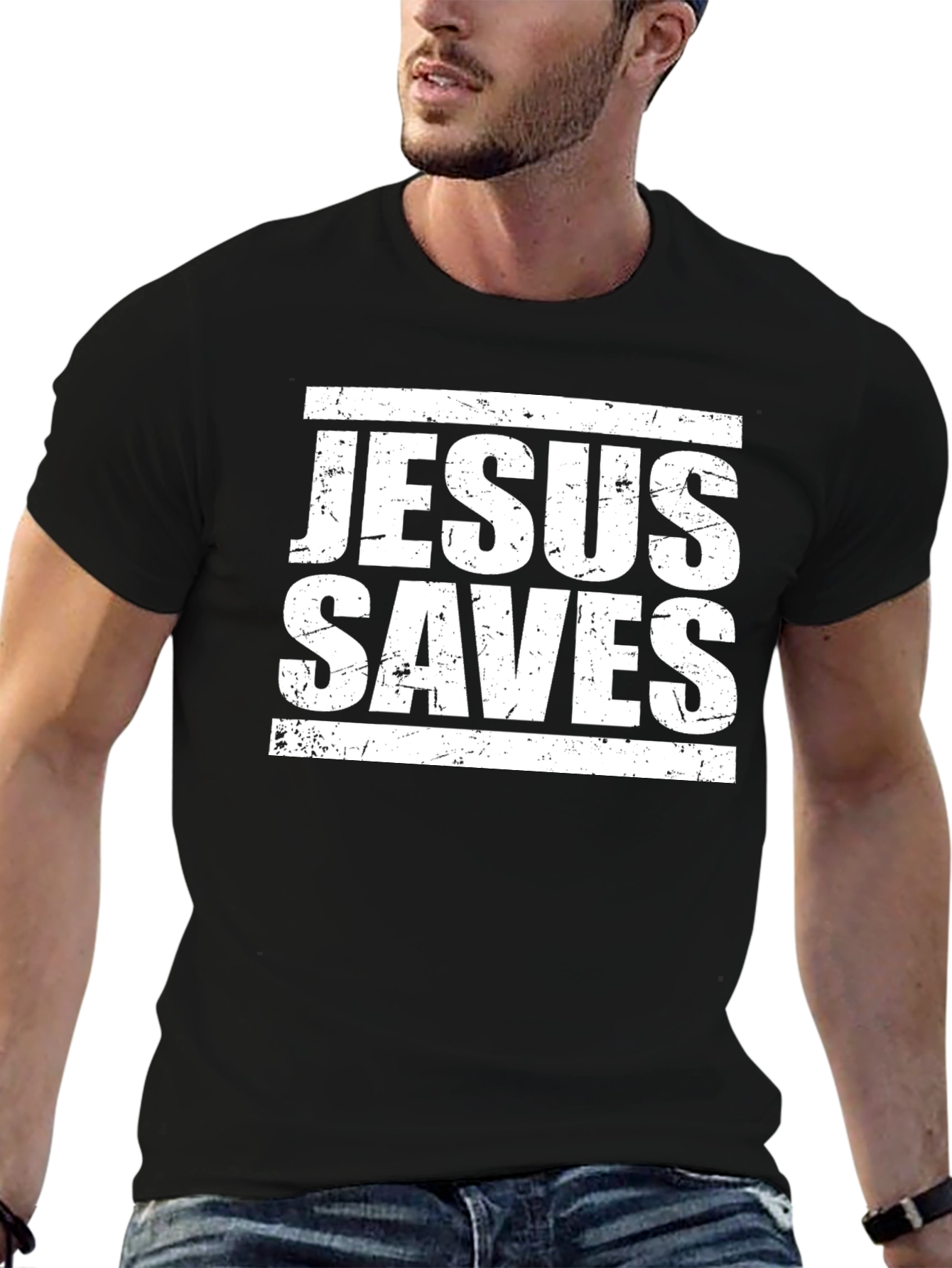 Jesus Saves Graphic T-Shirt - Religious Christian Tee
