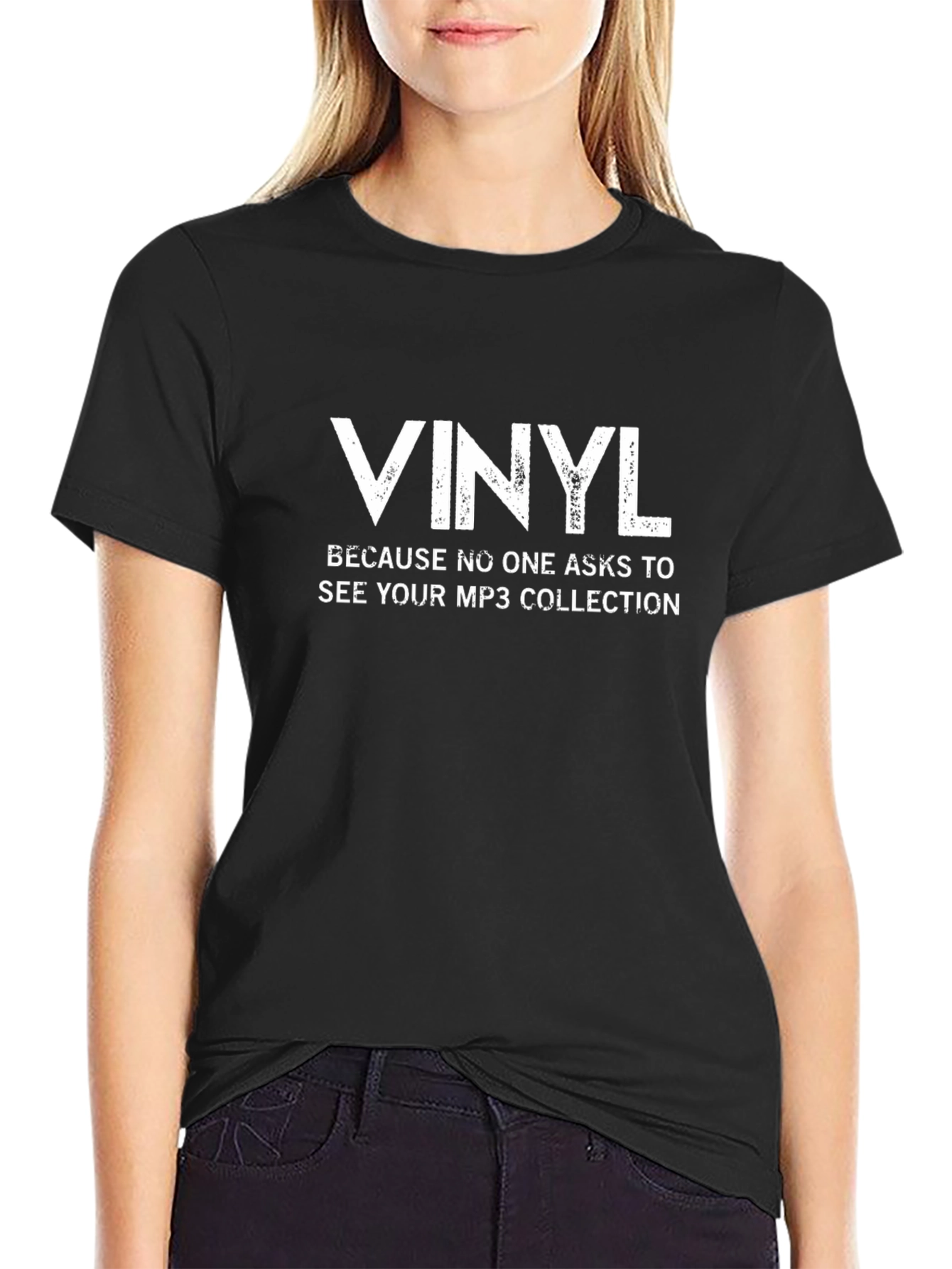 Vinyl Music Lover Tee - Because No One Asks