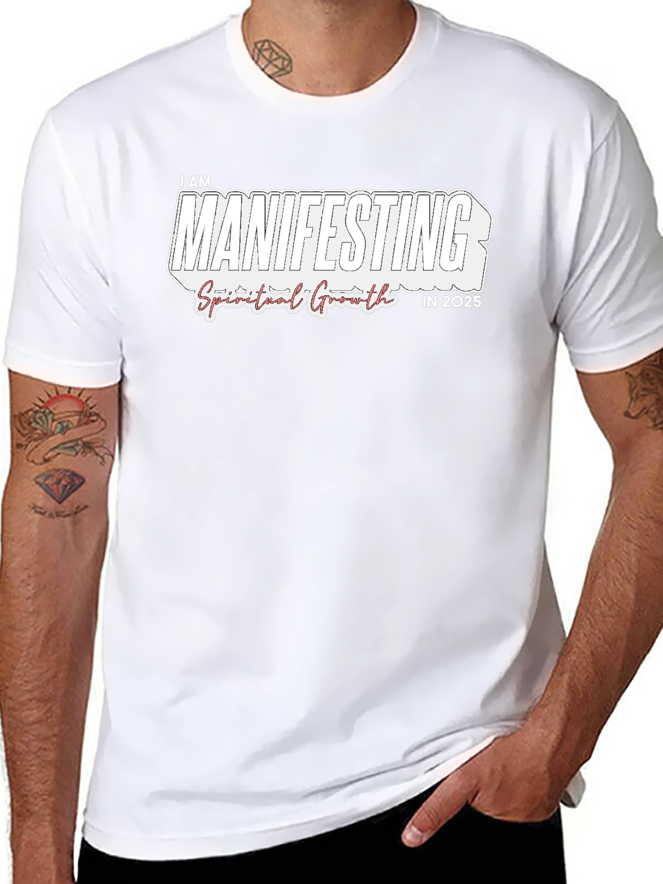 Manifesting Spiritual Growth in 2025 Black T-Shirt